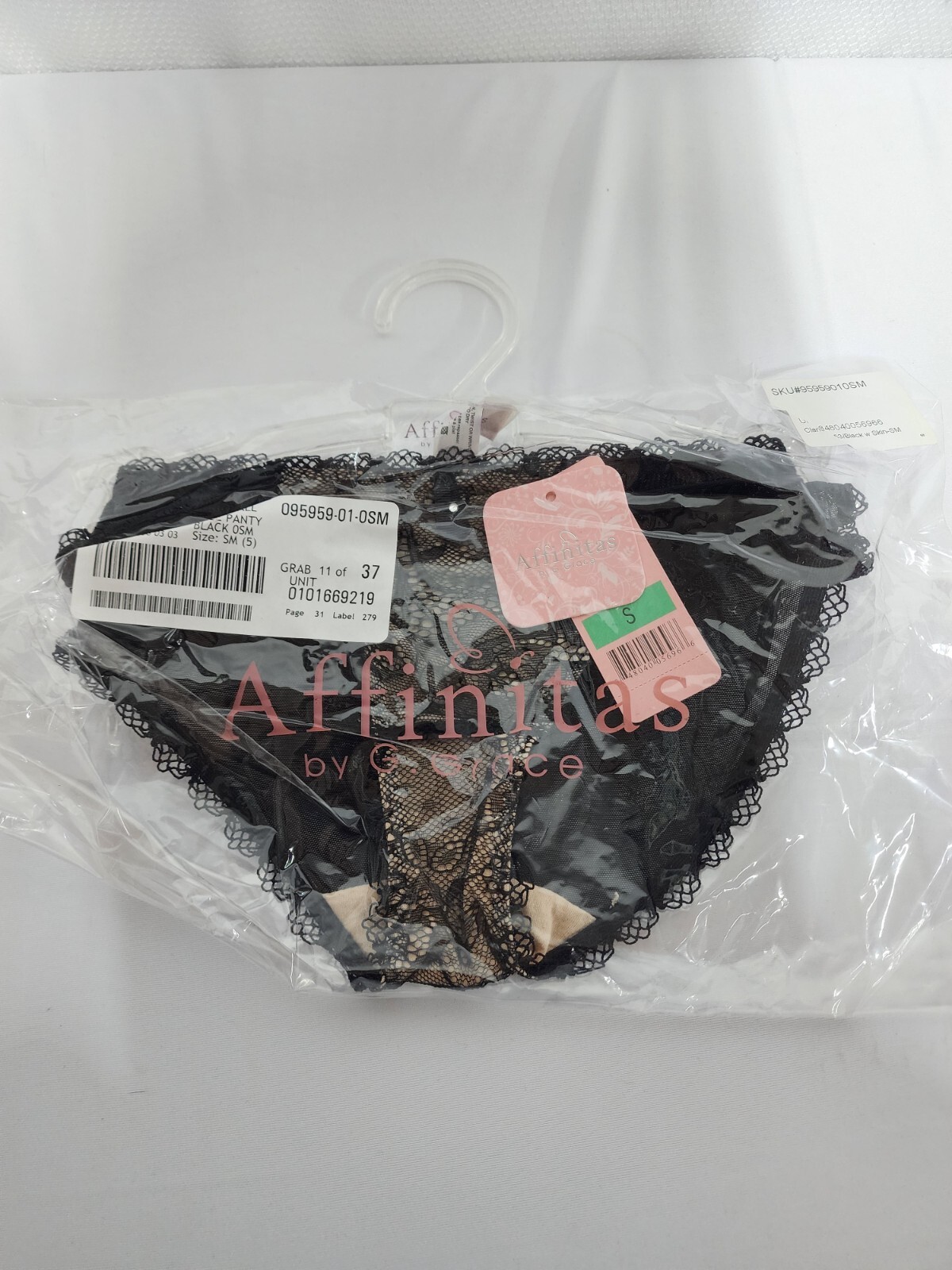 Affinitas By G. Grace Clarissa Lace Bikini Black Panty Choose Size