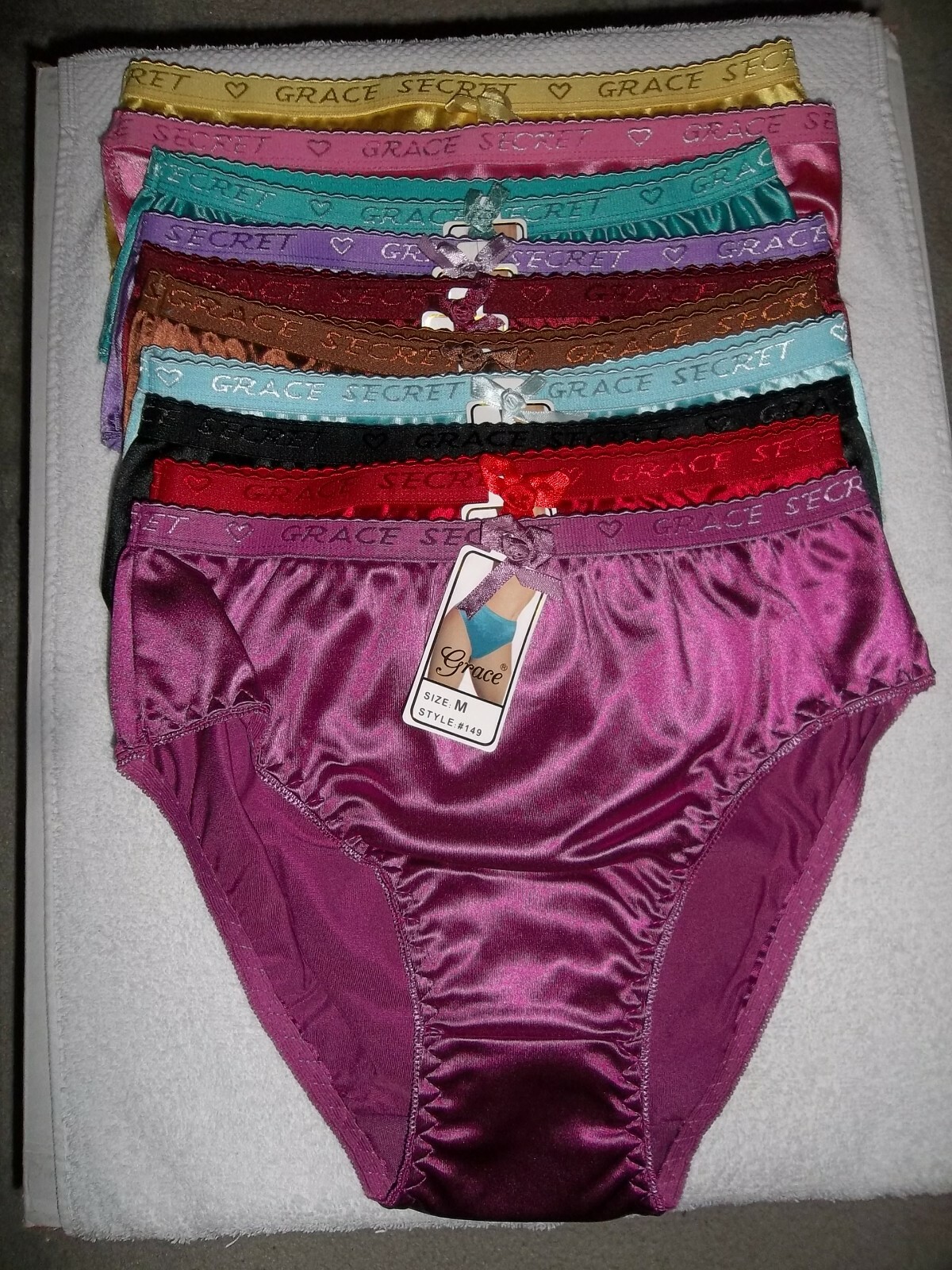 NWT Grace vintage-style satin bikini/brief panties, choose from 10 colors size M