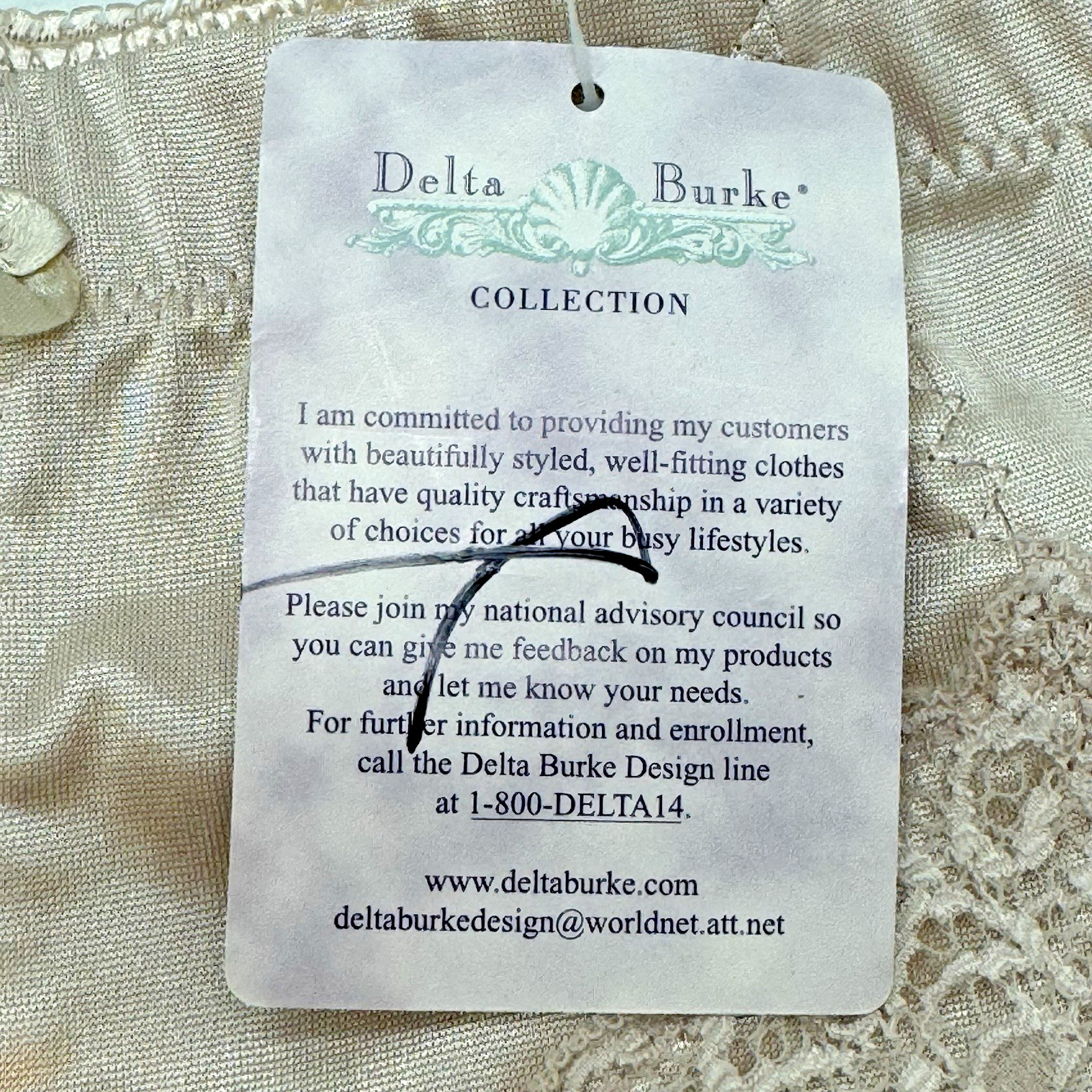 NEW Delta Burke Collection Vtg. Lacy Satin Panty Women’s 3X Hi Cut Side Panel