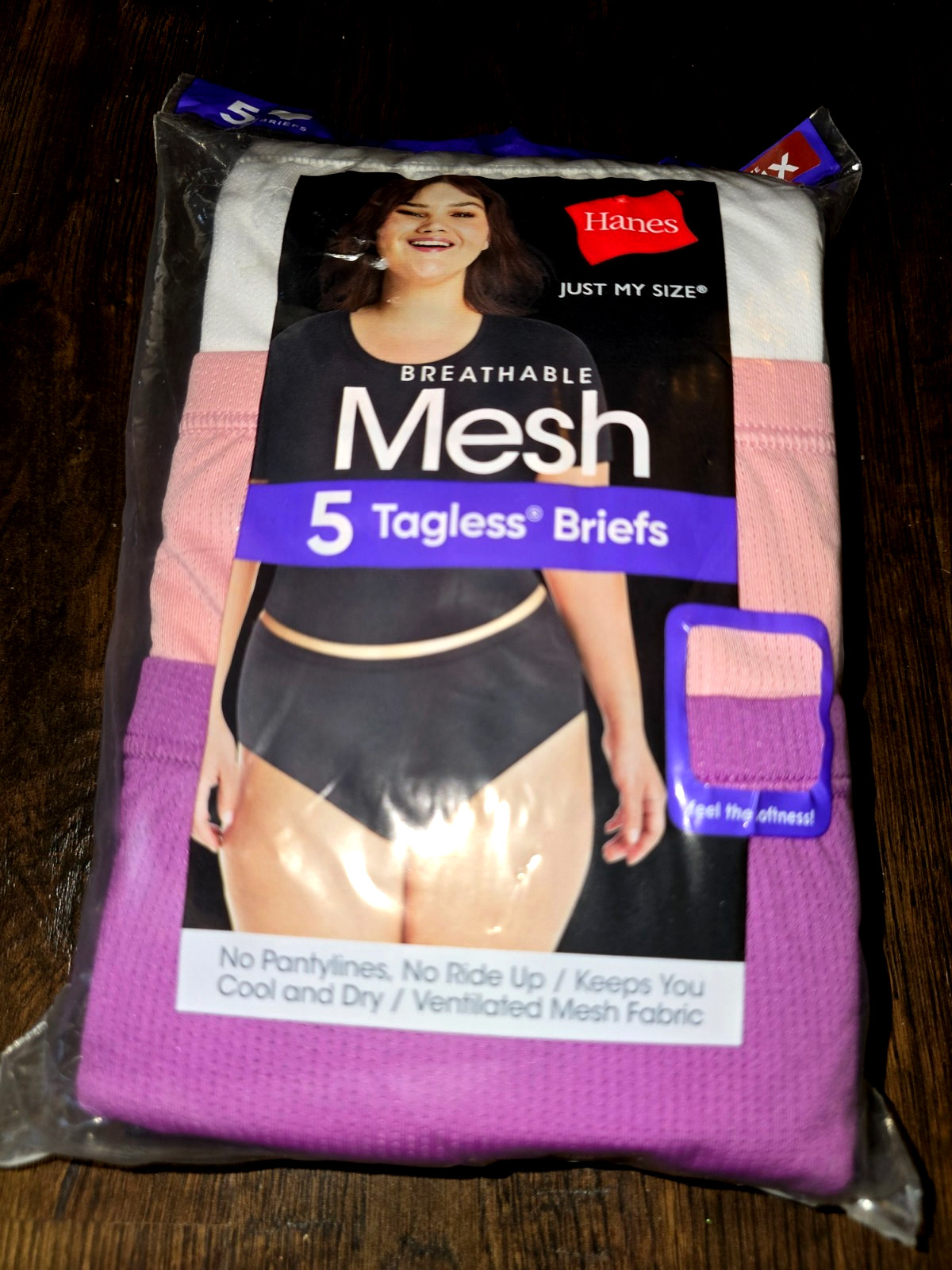 Hanes Just My Size Womens Breathable Mesh Brief Underwear 5 pk Sz 1X 2X 3X 4X 6X