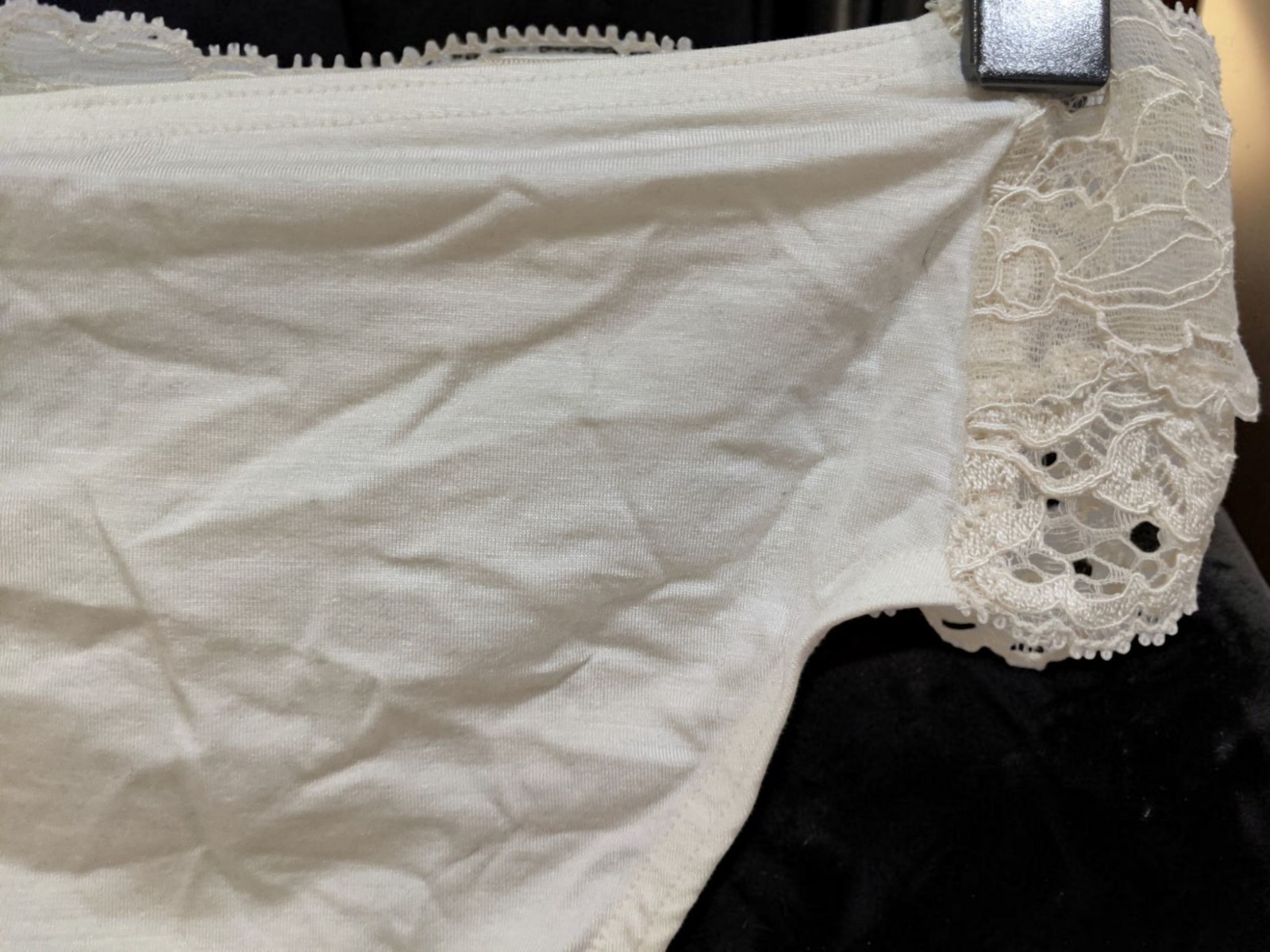 Zimmerli Women’s 100% Cotton Briefs Off white w/Beige Lace Size X Small NEW WIT