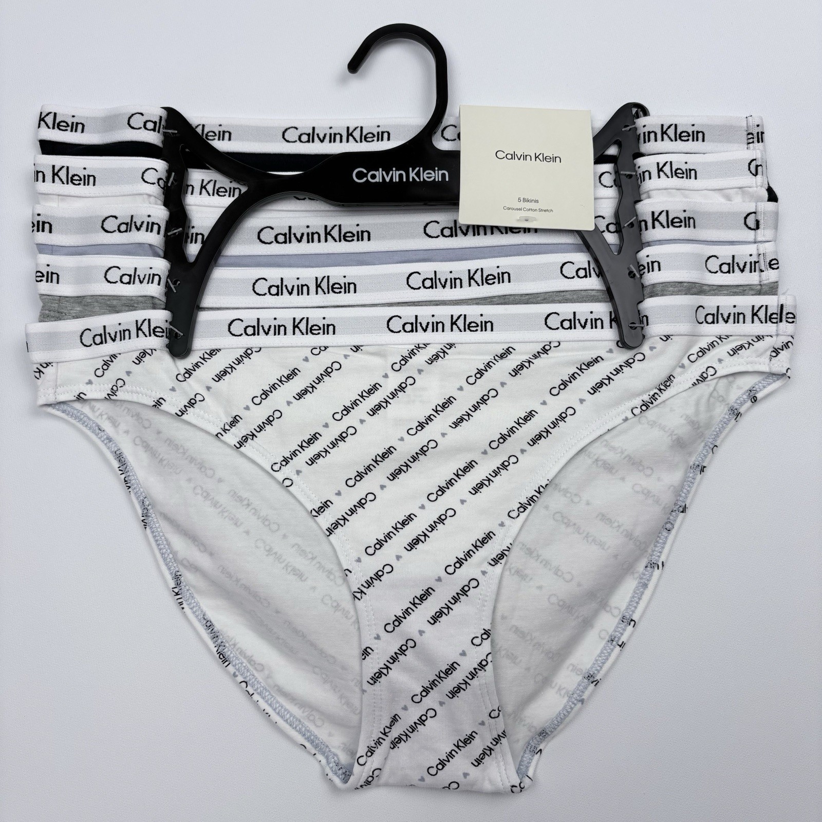 Calvin Klein Women’s Carousel Cotton Stretch Bikini – 5 Pack Size M
