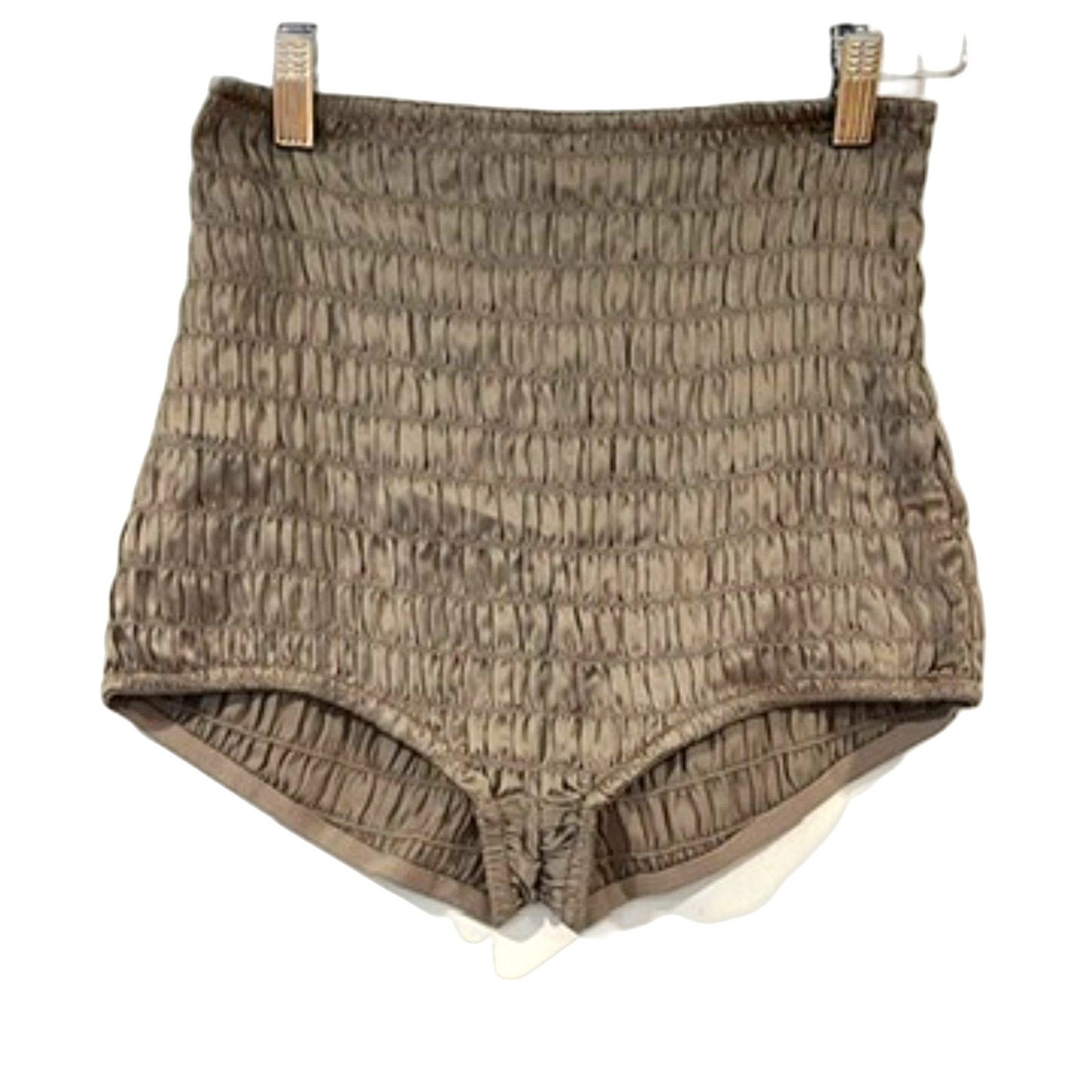 Free People Intimately Smocked High Waist Panties Taupe Small