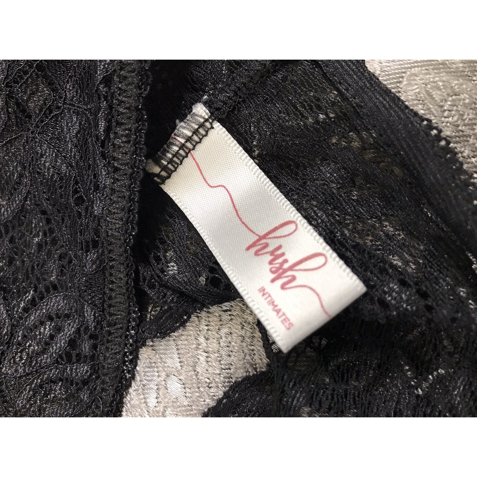 Hush Intimates Thong panty black Lace Med Sissy Whimsical Fairy Coquette Girl