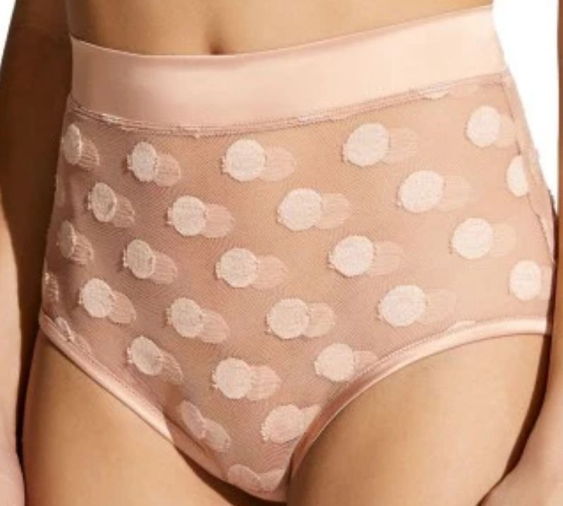 ERES AUTOMNE SATIN TRIMMED POLKA DOT LACE BRIEFS BISCUIT UNDERWEAR SIZE 40 US 8