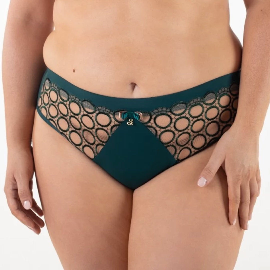 Samanta Boobie Sheer Mesh Tulle Embroidered Brief Panty Women’s Lingerie B400