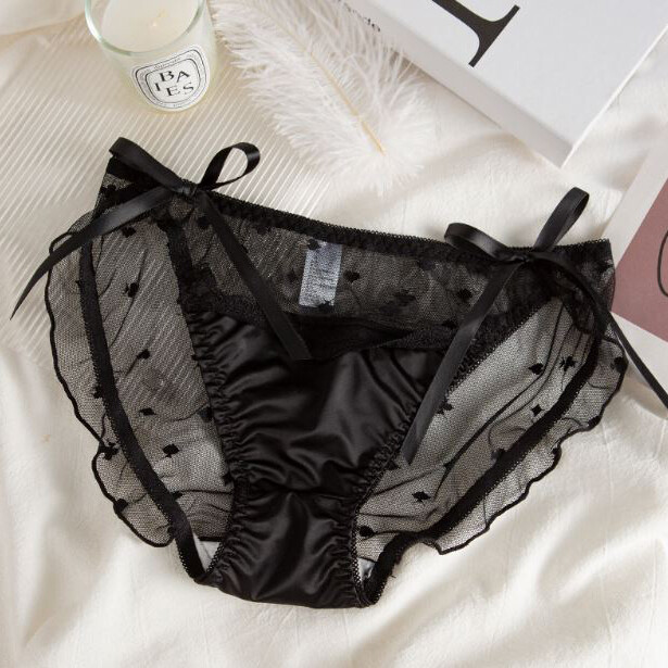 5 Packs Lot Sexy Womens Ladies Satin Panties Lace Sheer Briefs French Underwear