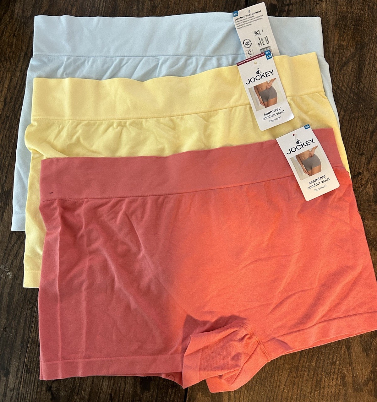 3 Jockey Womens Boy shorts Sz XXL Underwear Panties Seam Free Comfort Waistband