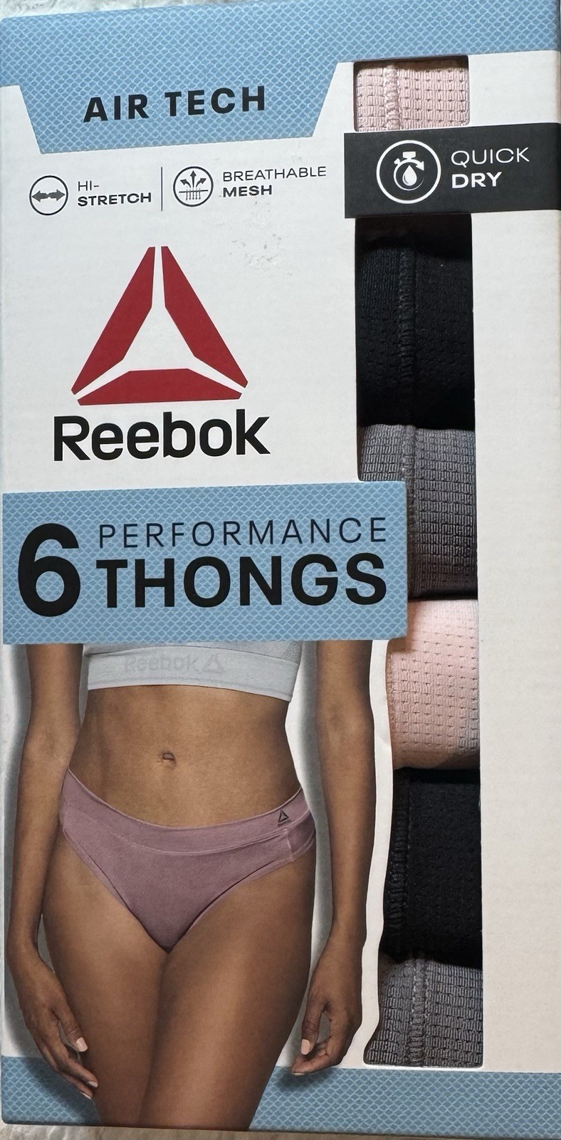 6-Pack Reebok Women’s Air Tech Performance Bikini Underwear Panties Multi XL