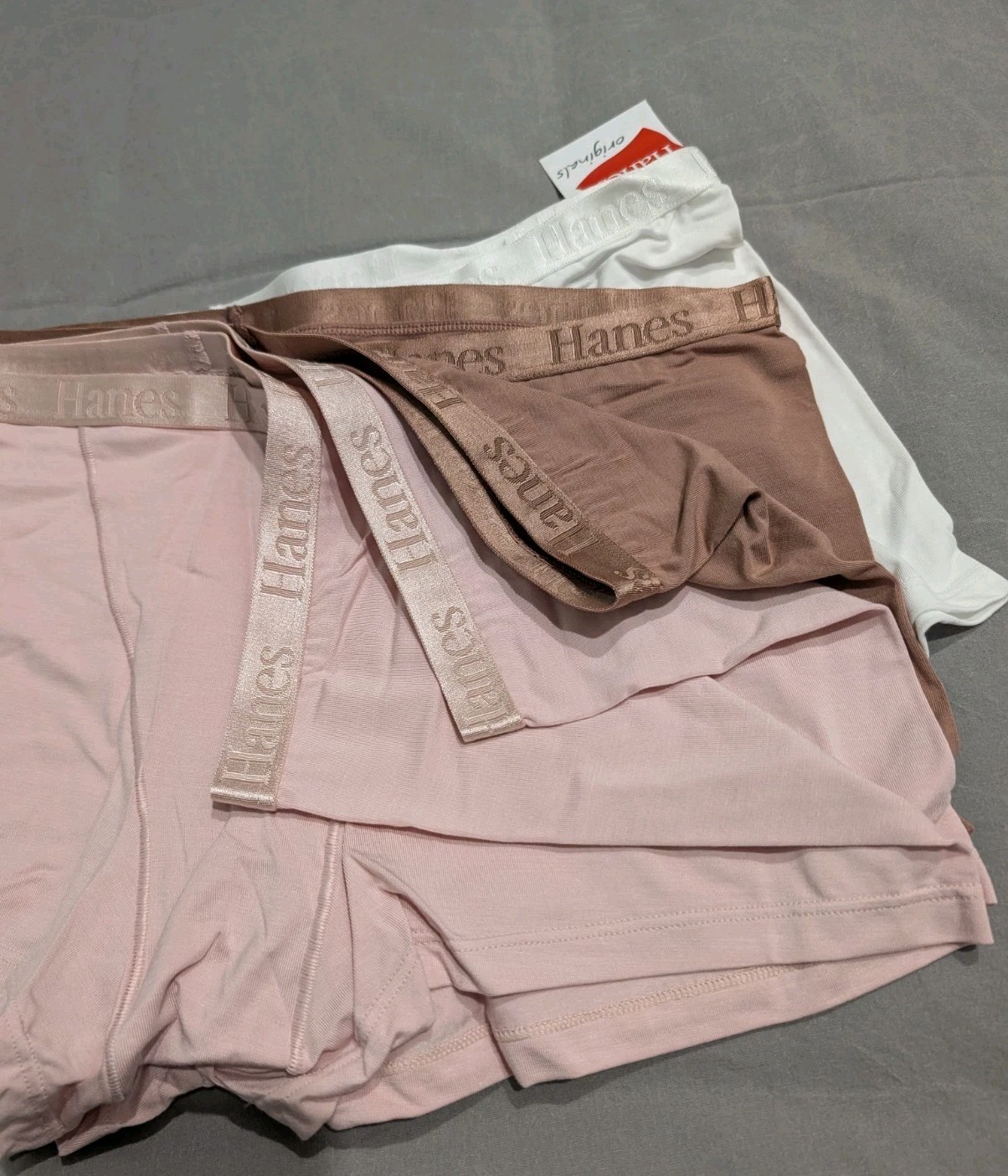 Hanes Originals Women’s 2XL Bamboo Boxer Briefs 5 Pack Comfort Assorted NIP