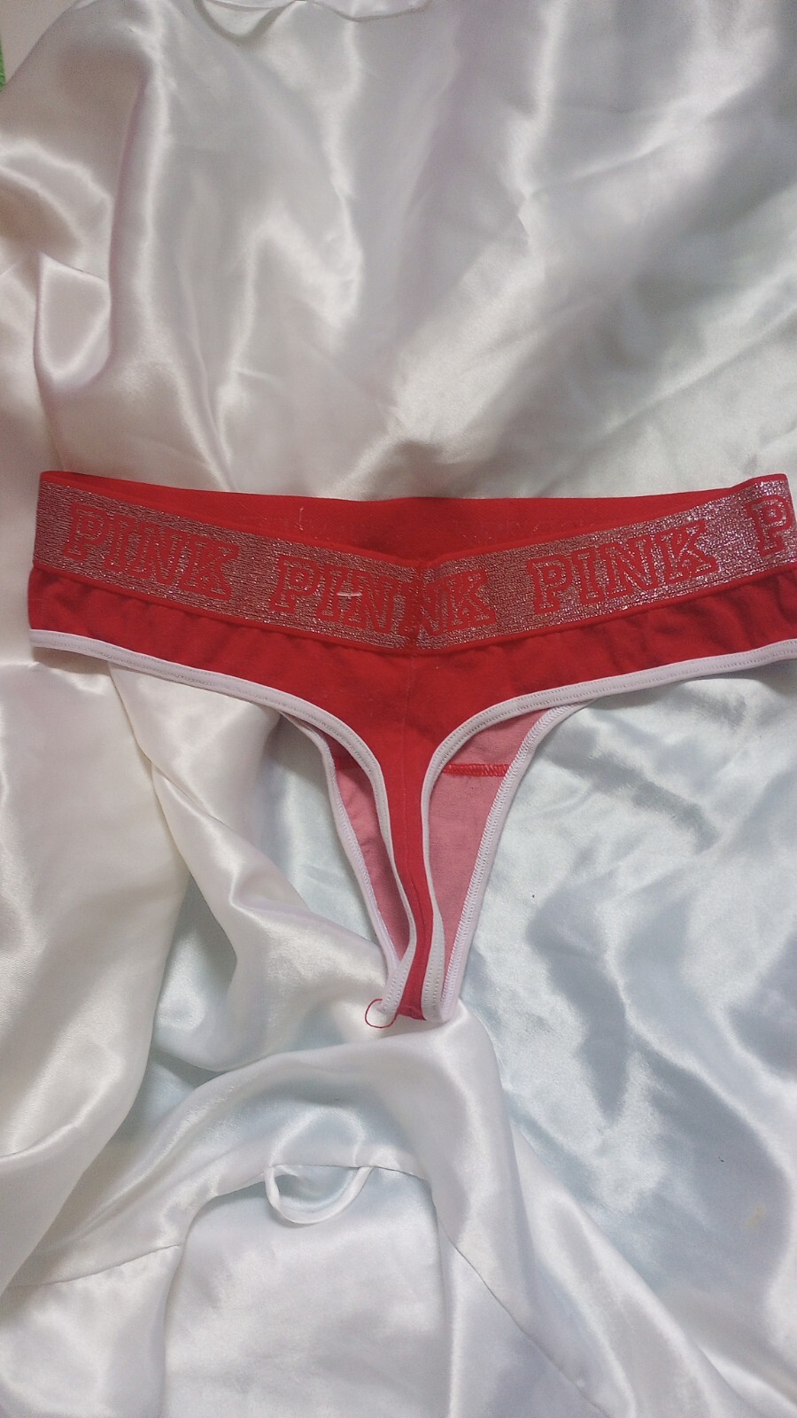 Victoria Secret Running Volley 🏐Olympics Style Logo Thong Panty Short/Sleep Red