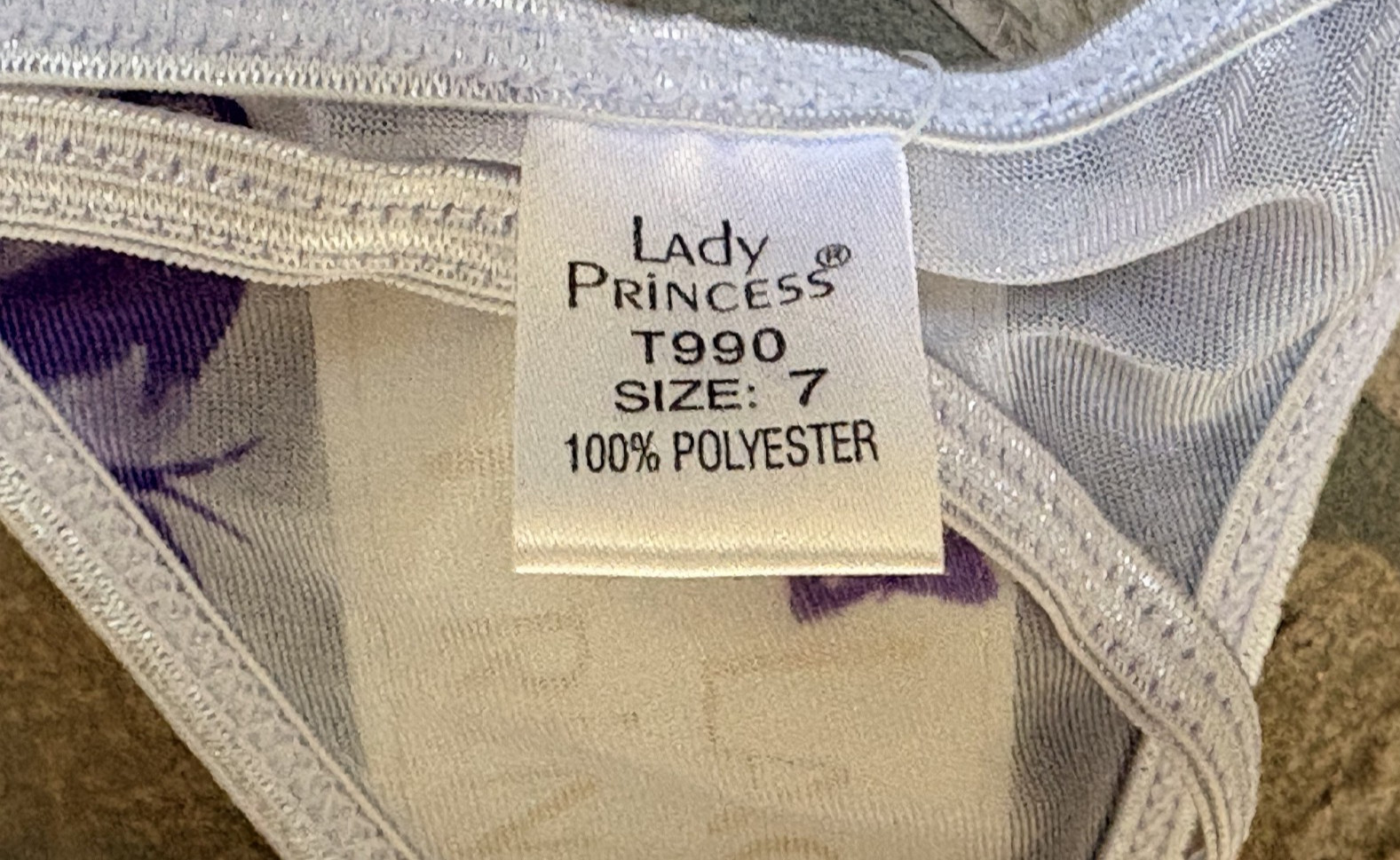 LADY PRINCESS Large Ultra Sheer Purple Butterflies String Thong Panties NWT