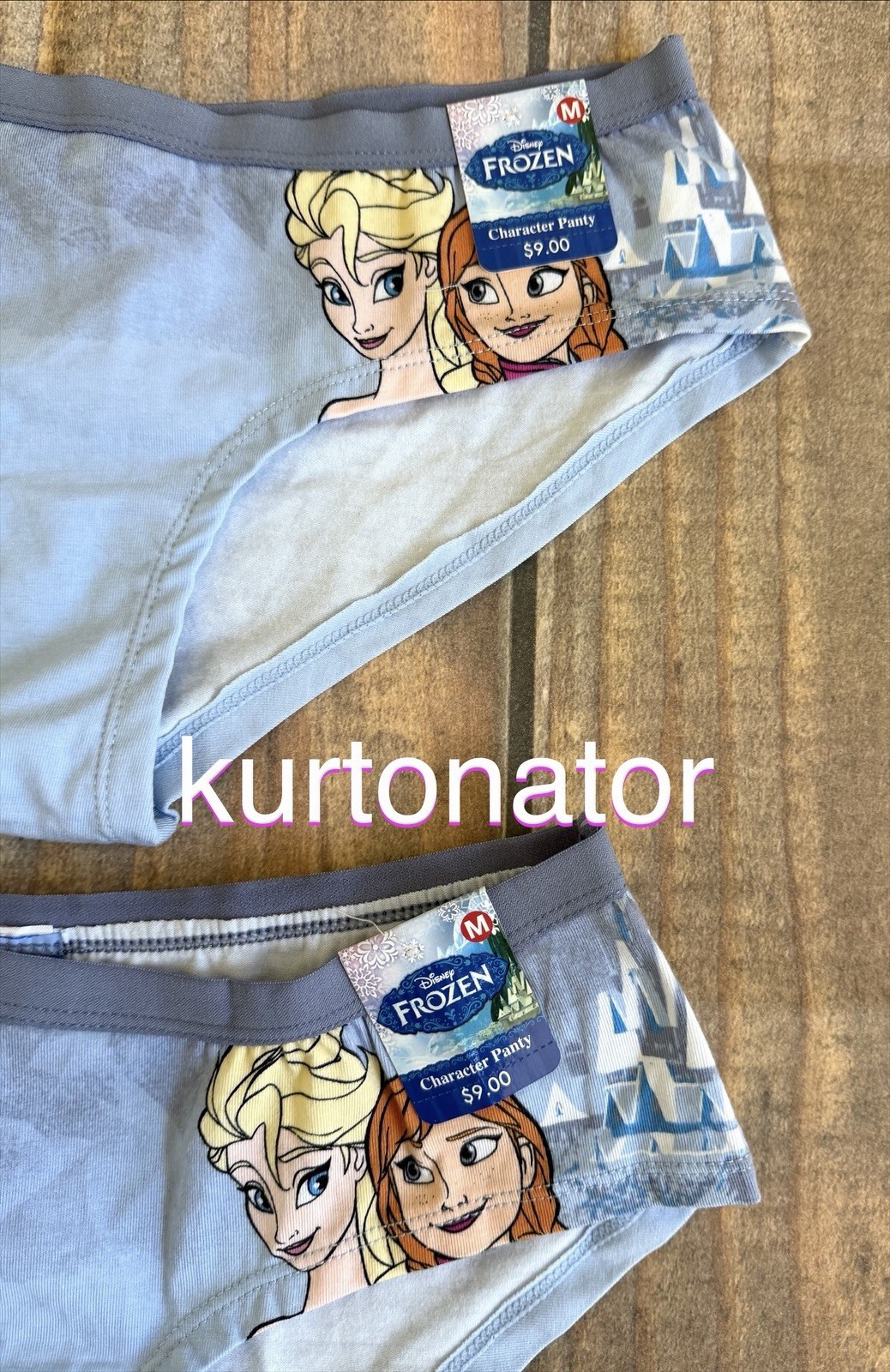 2x Disney Frozen Elsa & Anna Light Blue Hipster Panty NEW Cotton/Spandex Size M