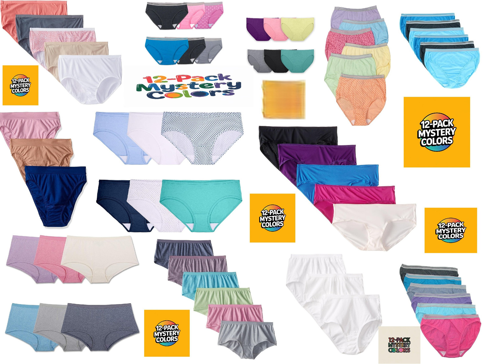 Ladies 12-Pack Assorted Panties by Fruit of the Loom Comfortable Mystery Pack