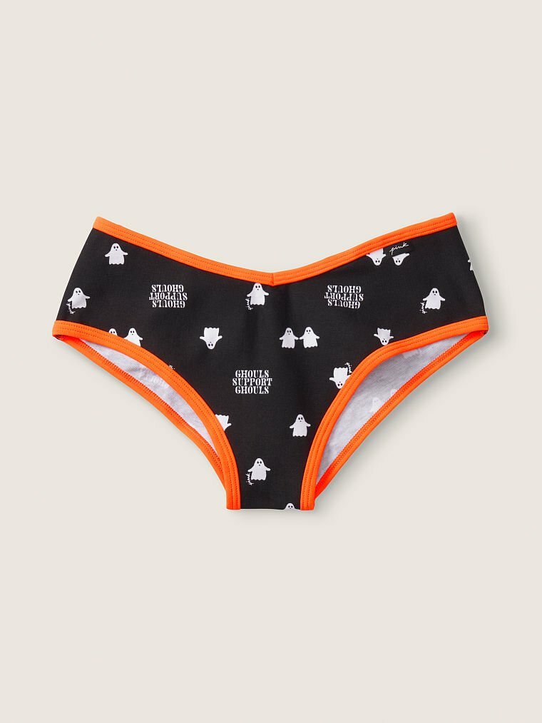 VS PINK COTTON CHEEKSTER – Black Ghost Halloween Print