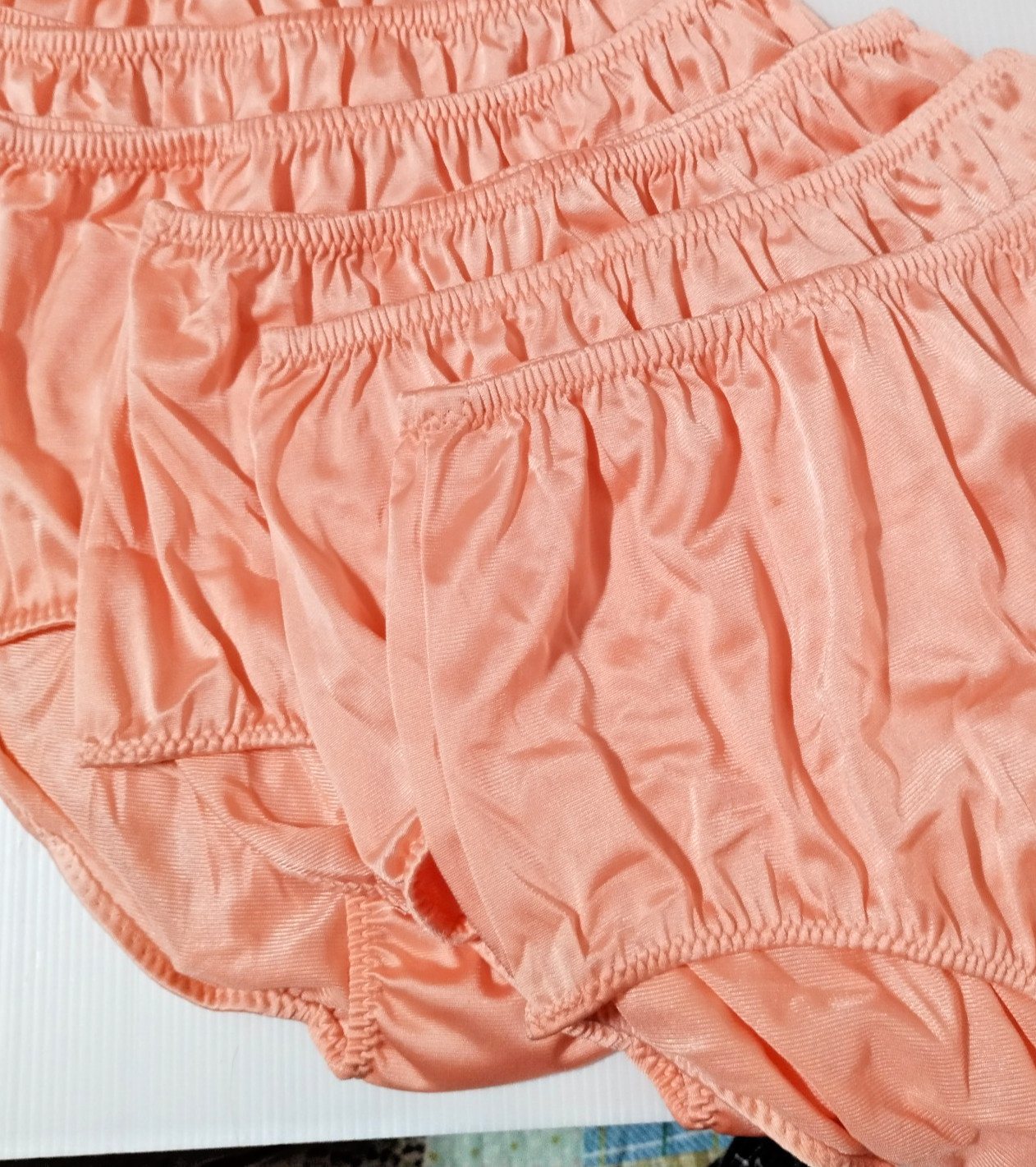 5 Nylon Panties/ High Waisted/ Double Nylon Layer Crotch/Nice ORANGE/ Size XXL