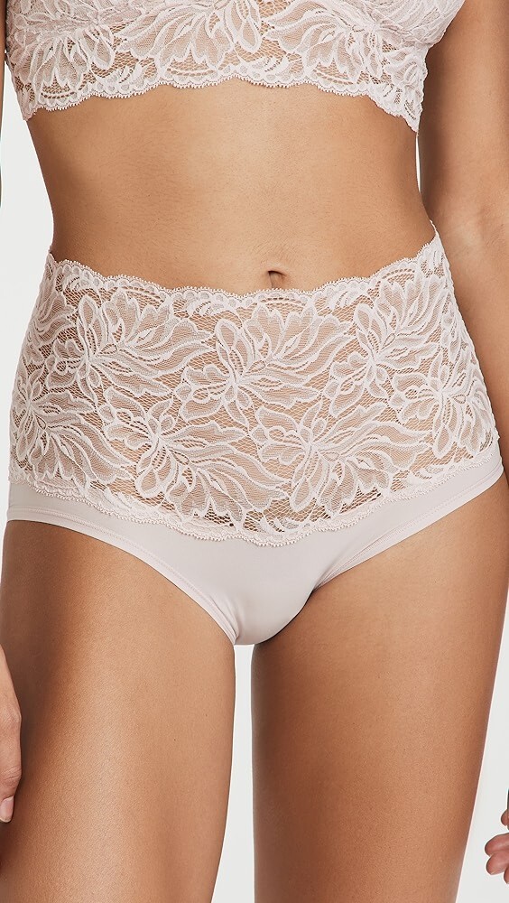 Natori L101108Womens Rose Beige Lace Trim Embolden Brief Size Medium