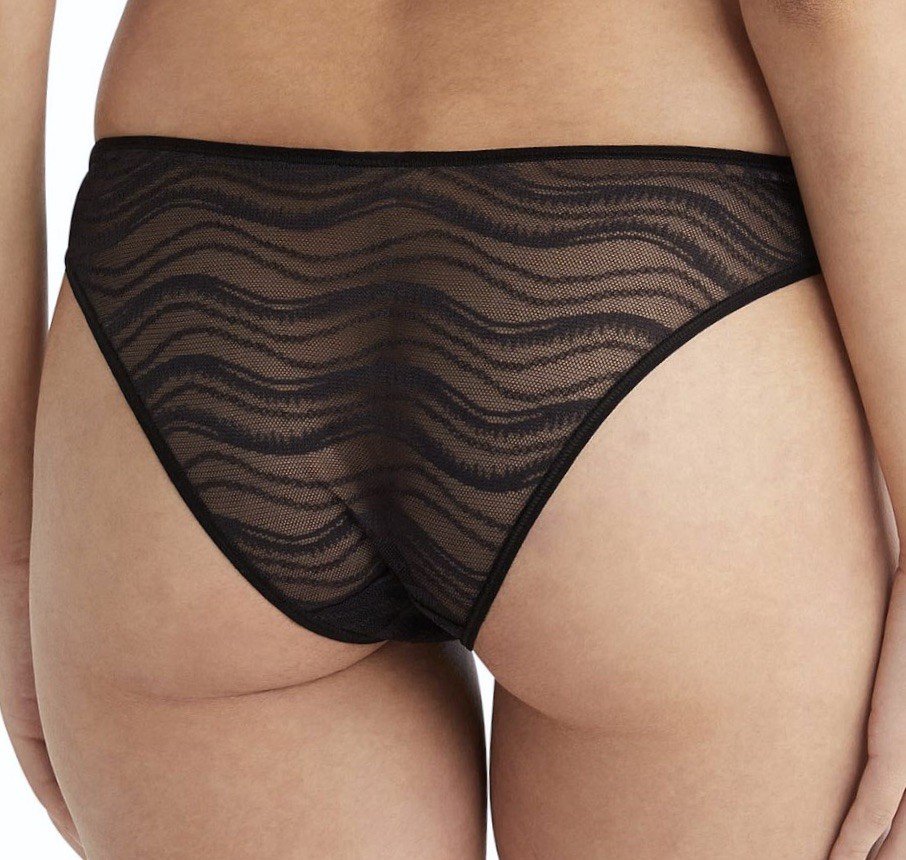 CALVIN KLEIN Allover Sheer Lace Black Bikini Panty NEW Womens Sz M 6 L 7