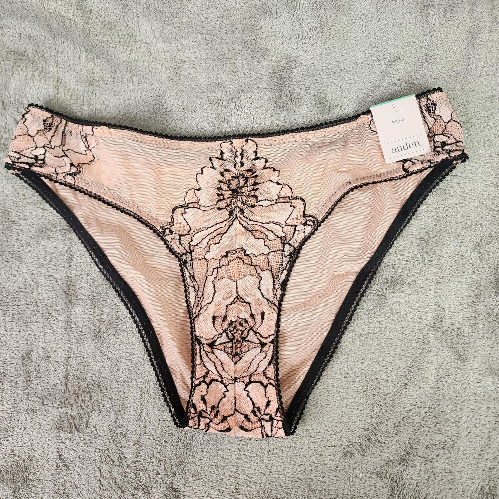 Womens Lace and Mesh Cheeky Underwear Bikini Auden Rose Size S