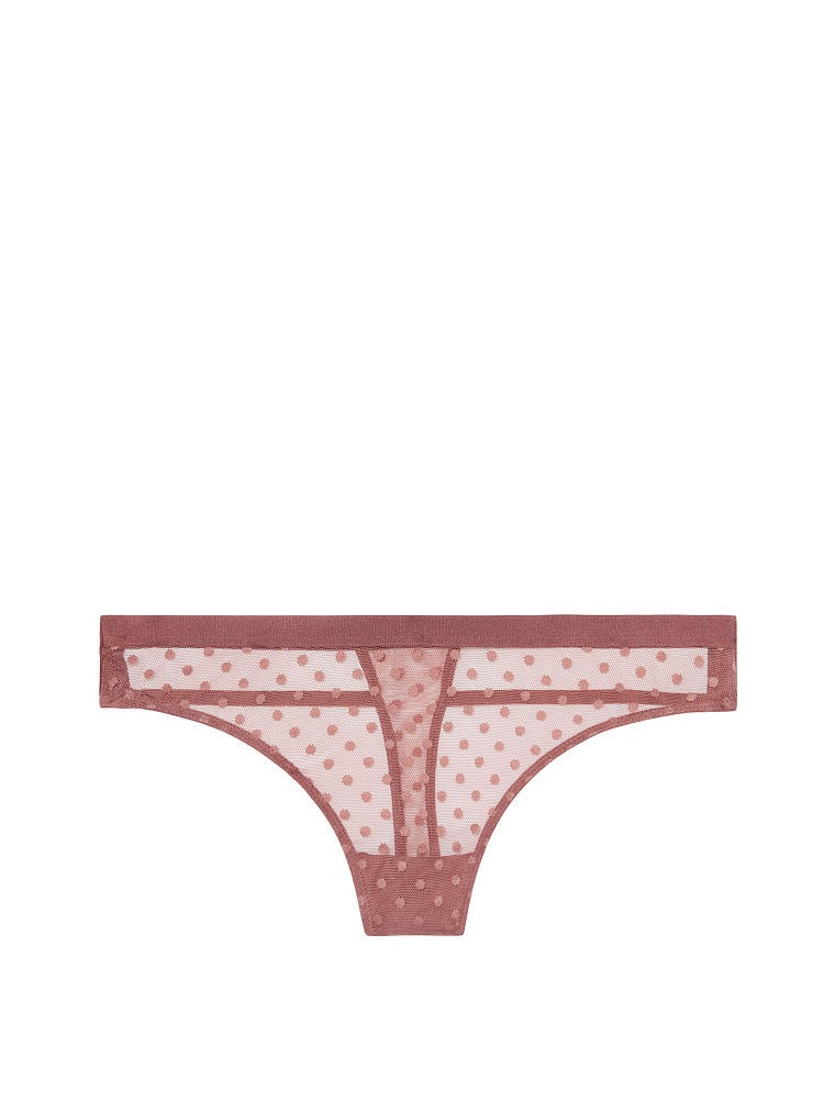 Victoria’s Secret Very Sexy Dot Mesh Thong Panty Dusty Rose