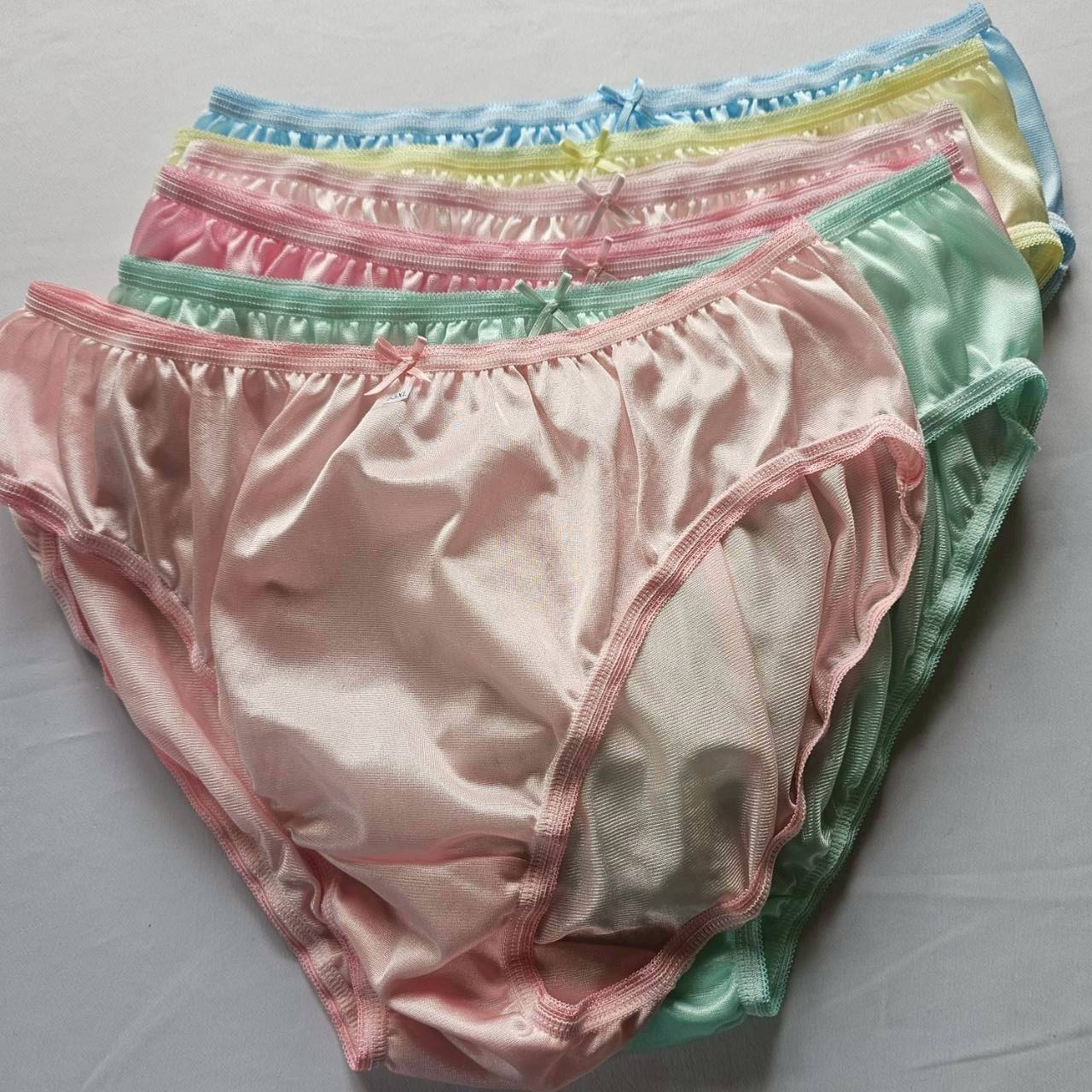 6Pcs Bikini Plus Underwear Nylon Woman Panties Briefs Light Soft Mid-Waist/3XL