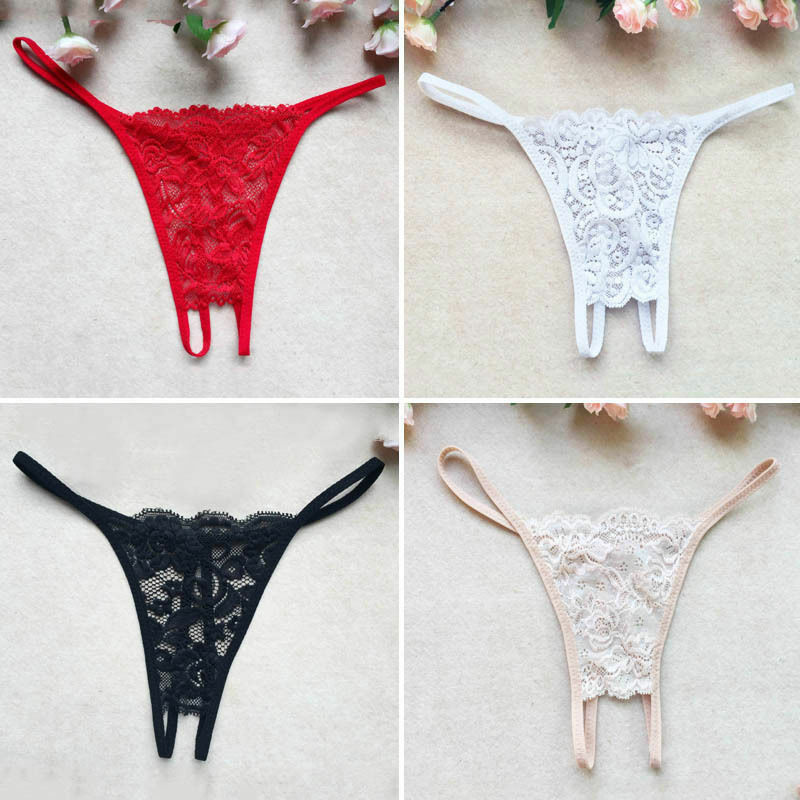 Sexy Crotchles Women Thong G-string Floral Lace Panties Lingerie Underwear USA