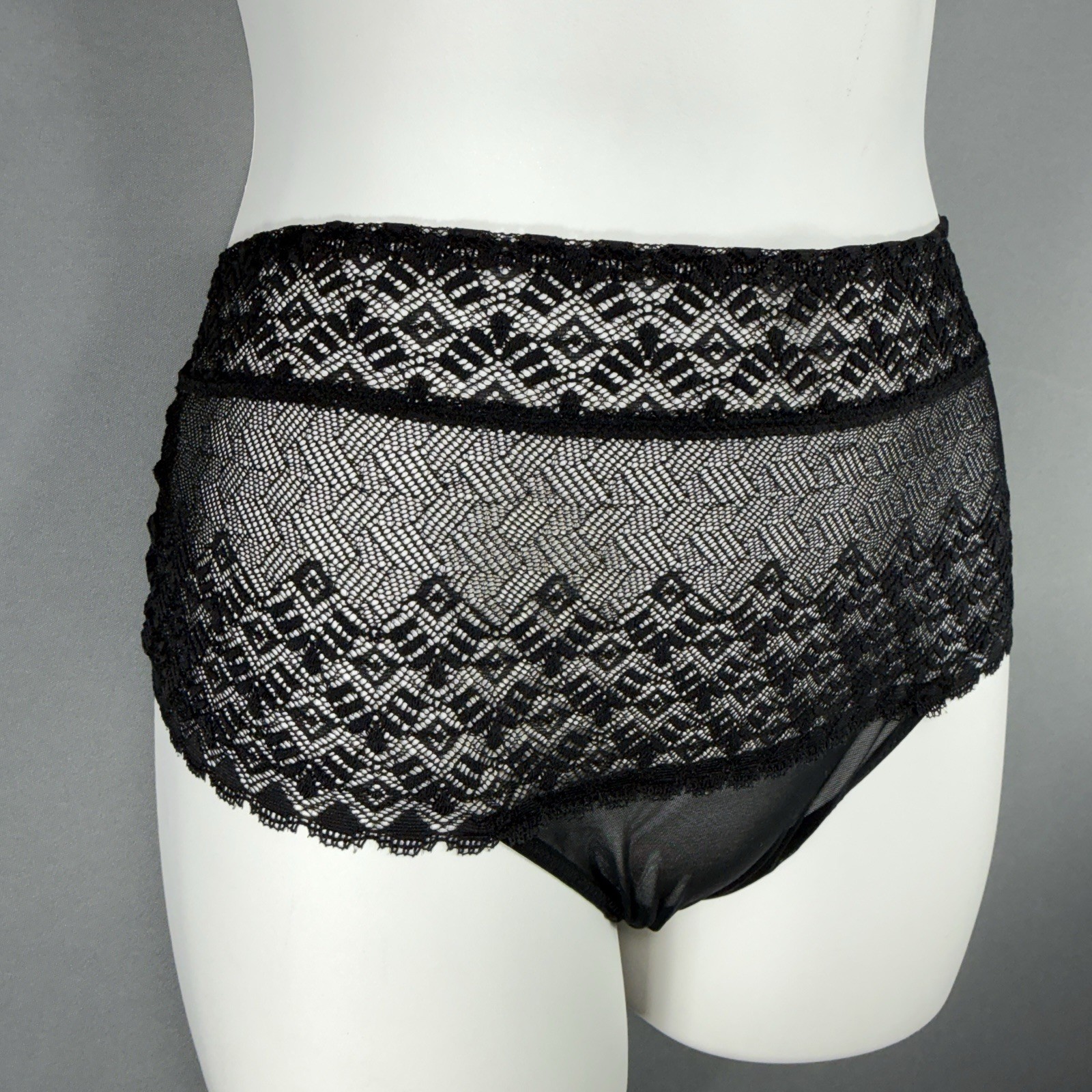 NEW B.Tempt’d Net Perfection Tanga Thong Womens M 6 Hi-Waist Lace Mesh Sexy