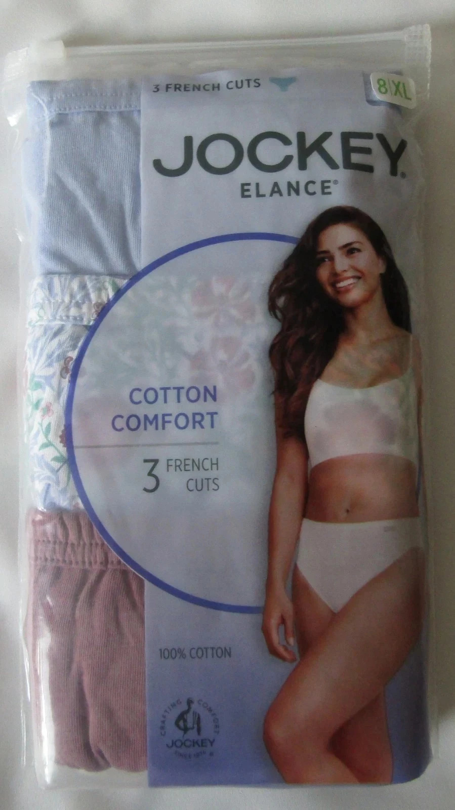 Jockey Elance 100% Cotton French Cut Underwear – Women’s Size 8 – 3 Pack – New