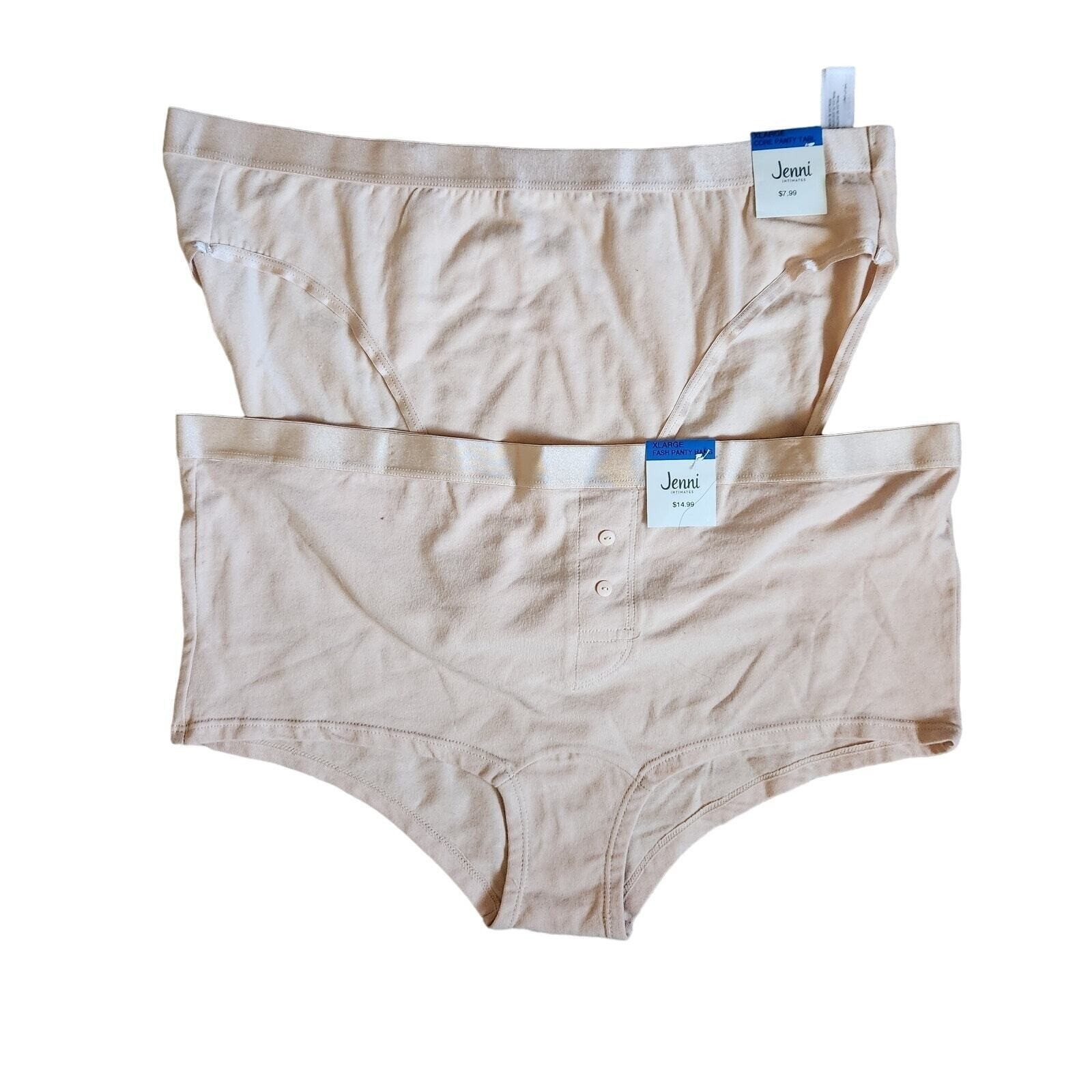 Jenni Intimates Underwear Womens XL Mixed Lot Chai Set of 2 Panties Hipster