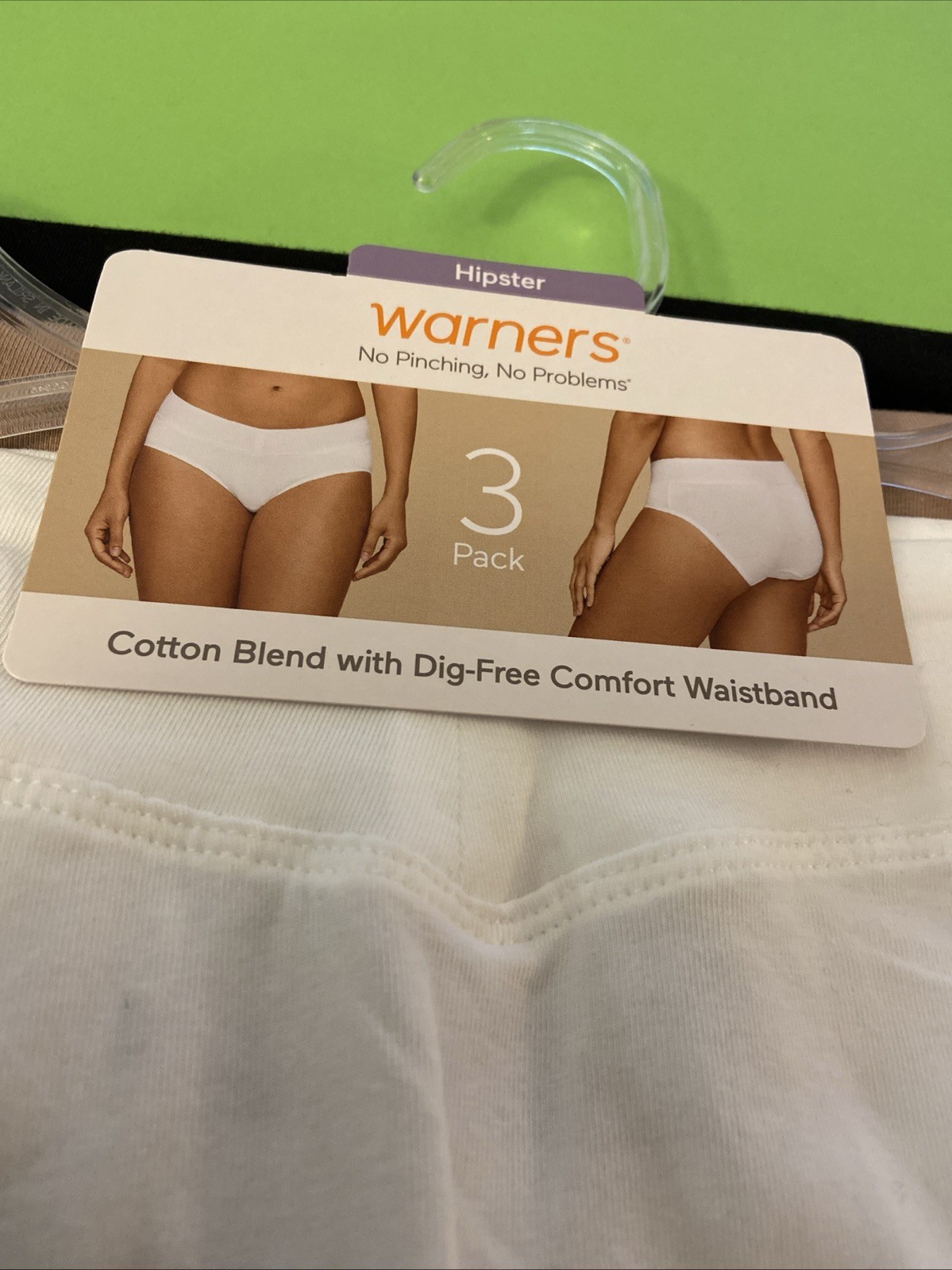 WARNERS ASSORTED WOMENS’ HIPSTER PANTY 3 PACK / MSRP $36/ Size 9 / 2 X-LARGE