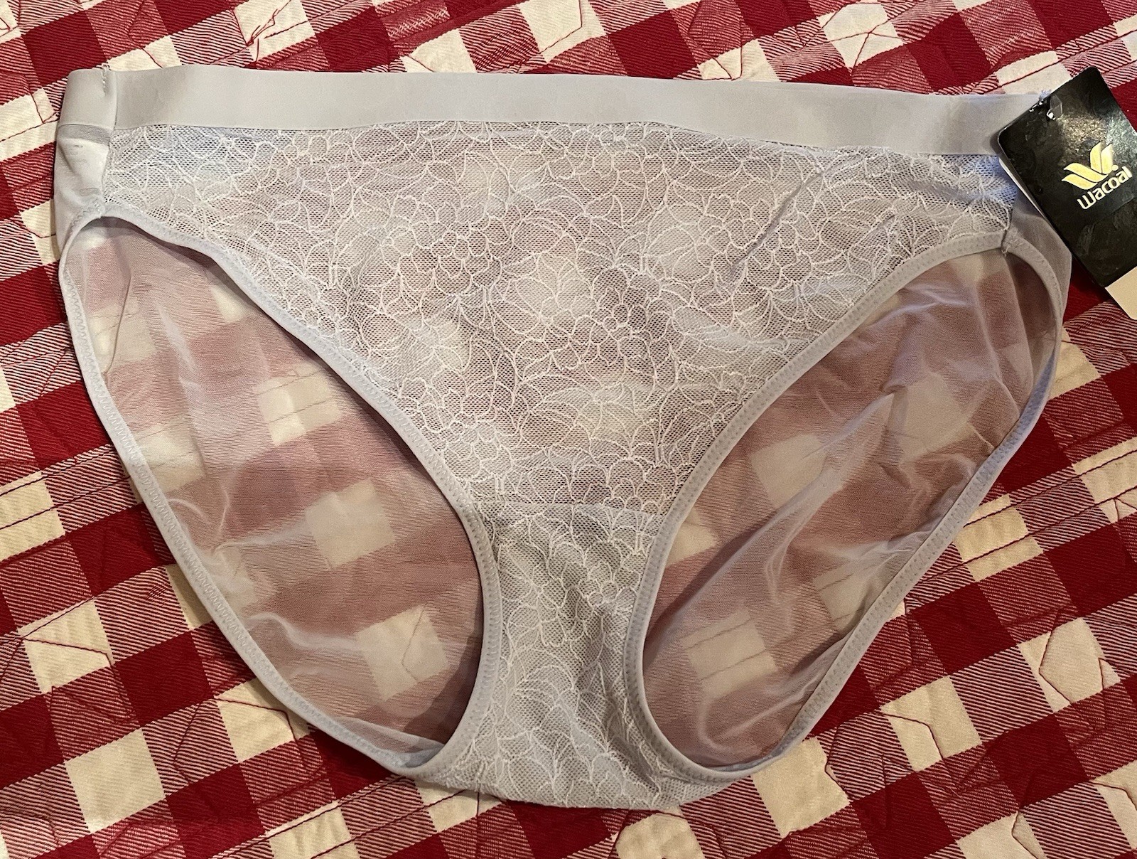 WACOAL 841341 All Edge Hi-Cut Lace Panty Medium – Blue