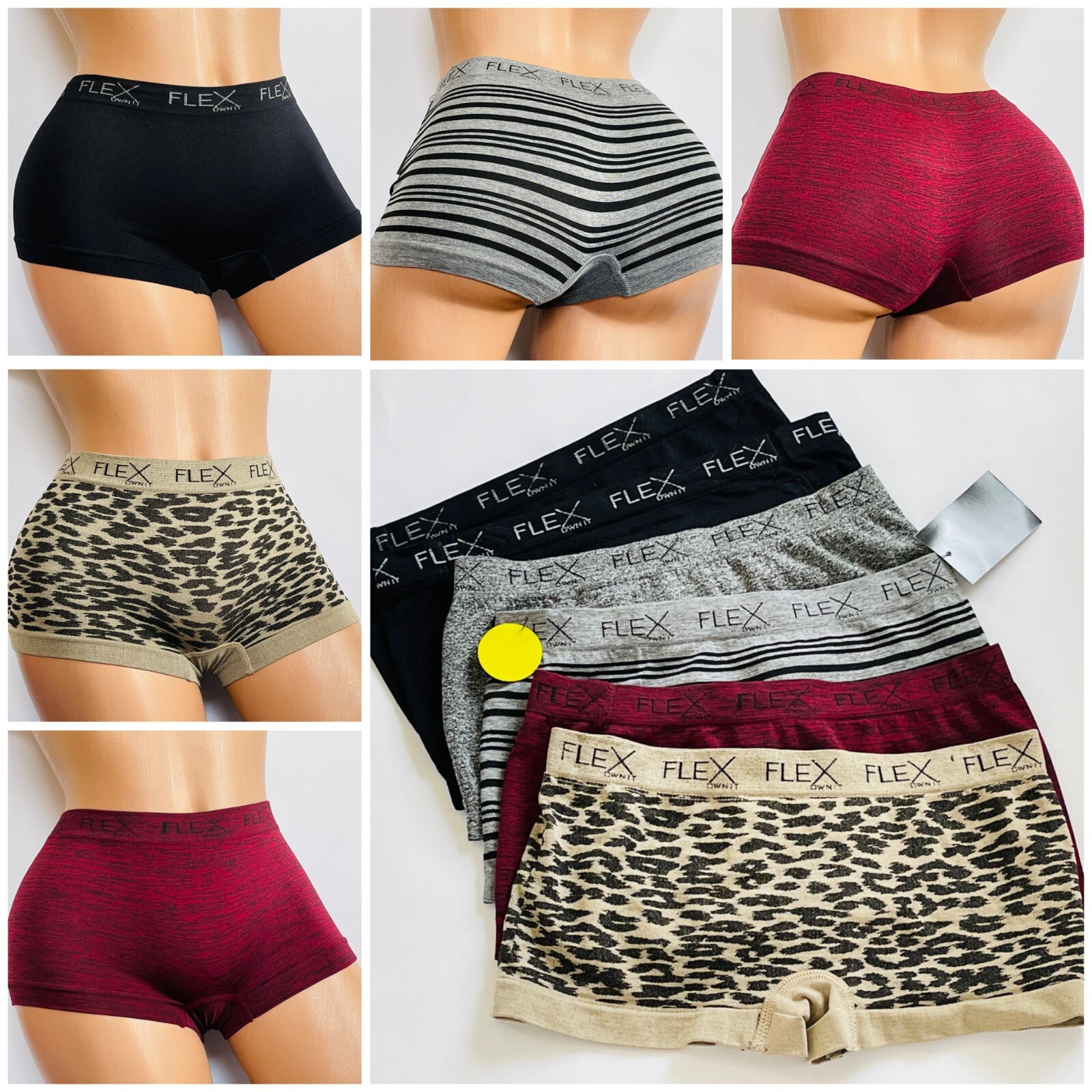 Lot of 3/6 Womens Seamless Sexy Print Boyshorts Boxers Panties Underwear S-XL