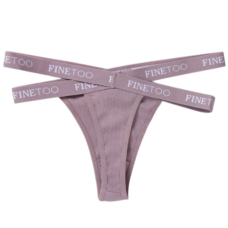 1PC FINETOO Women Panties Front Cross Cotton Lingerie Sexy Low Waist Color