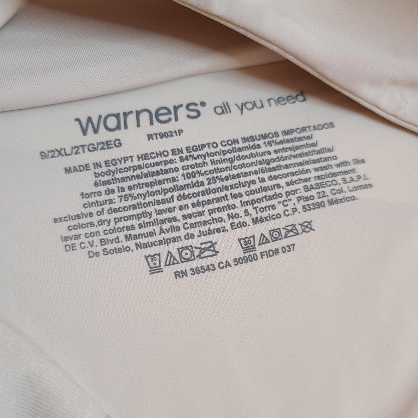 Warners Smooth It Over Silky Nylon Hi-cut Brief Panty Size 2XL Beige