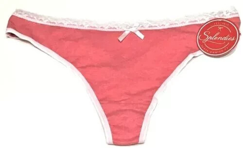 large – NWT Splendies pink thong panty $12 tag (d226 a)