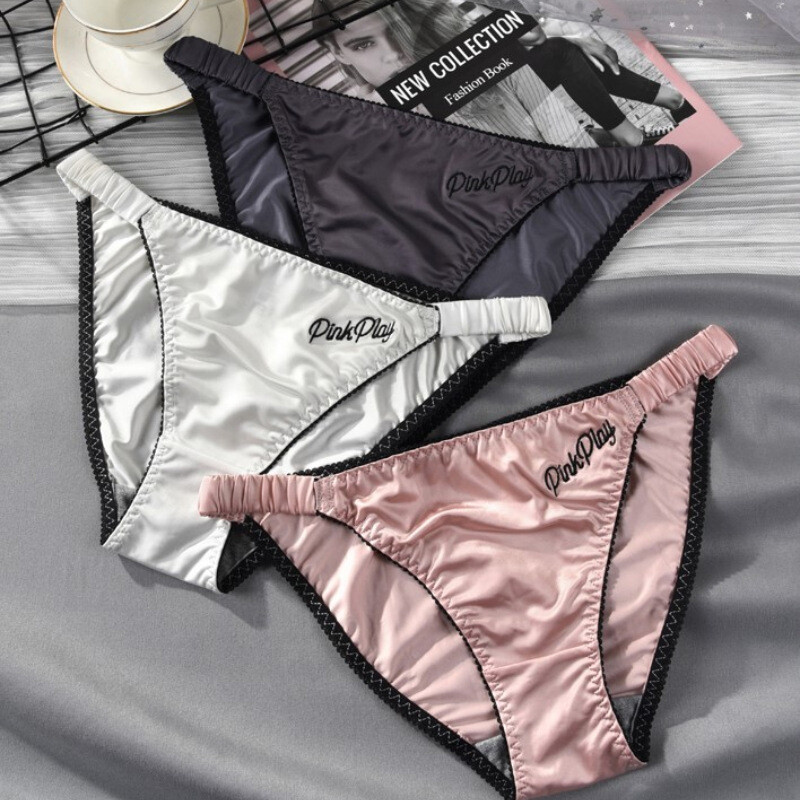 1/5 Pcs Lot Womens Sexy Satin String Bikinis Panties Silky Briefs Underwear