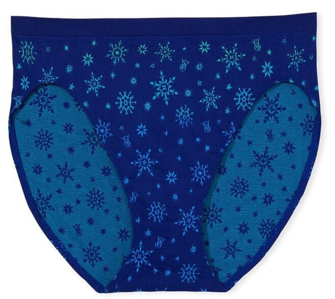 XXL Blue Snowflake SEAMLESS NOSHOWFULLCOVER Victorias Secret HighLeg Brief Panty