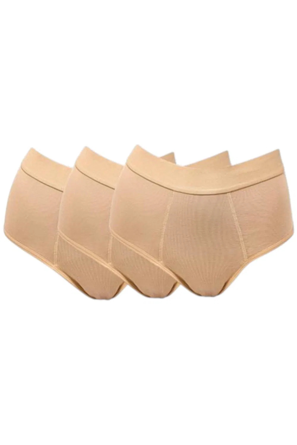 Rhonda Shear 3-pack Shear Protection Leak-Resistant Bamboo Brief Beige