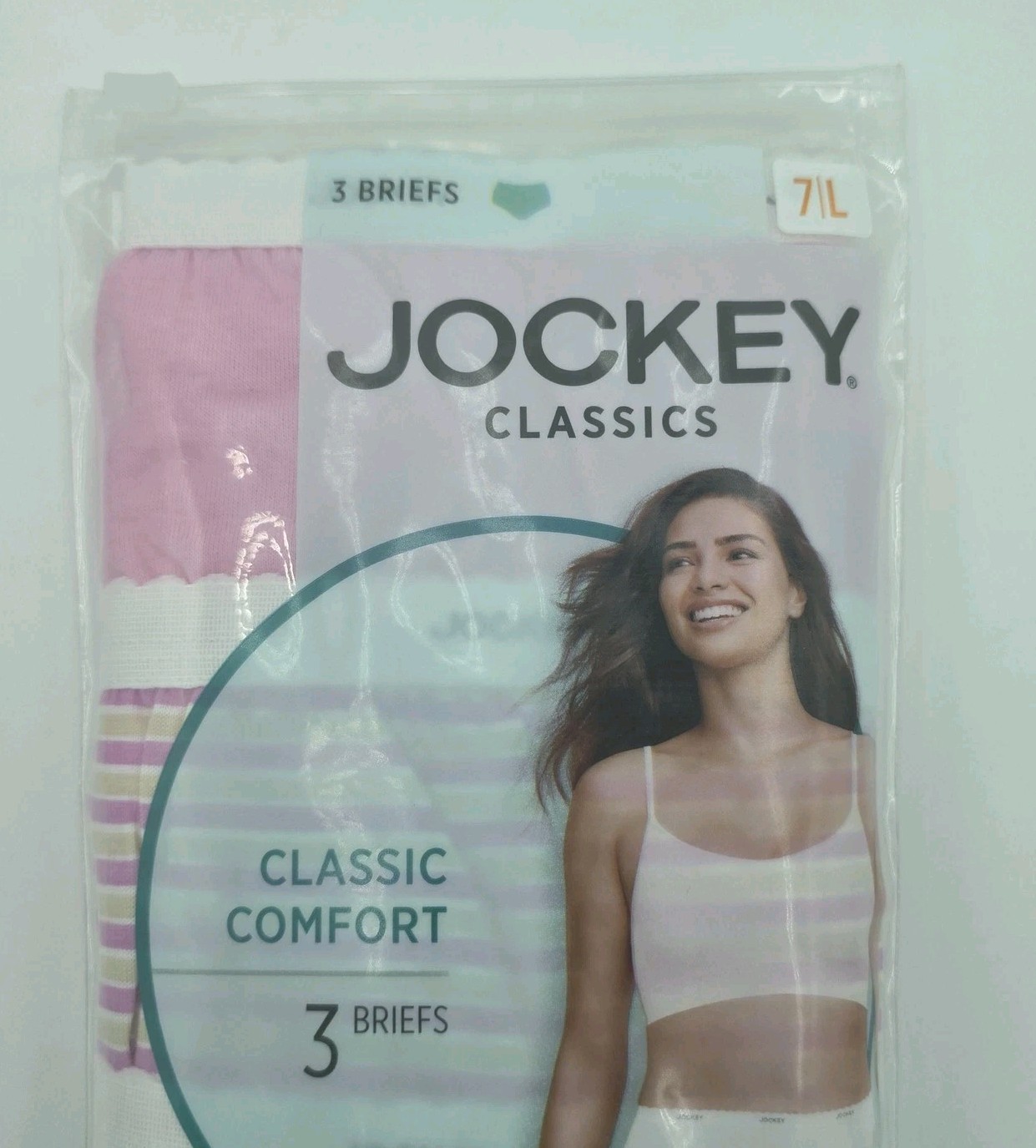 Jockey Classics Classic Comfort Brief Panties Womens 7/L Multicolor 3 Pack