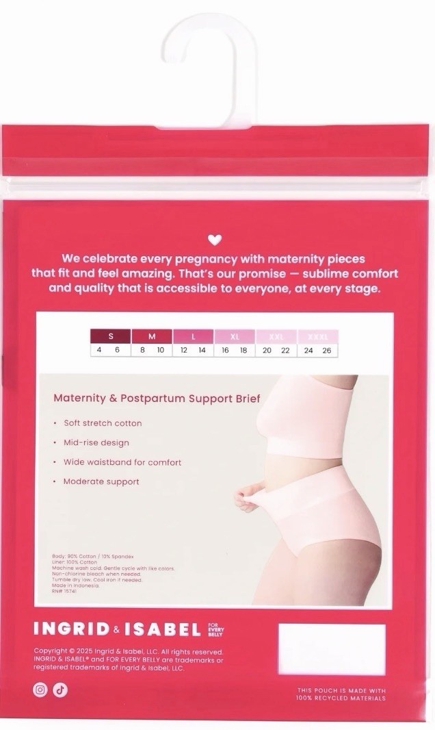 Ingrid & Isabel For Every Belly Maternity & Postpartum Support Cotton Brief, XL