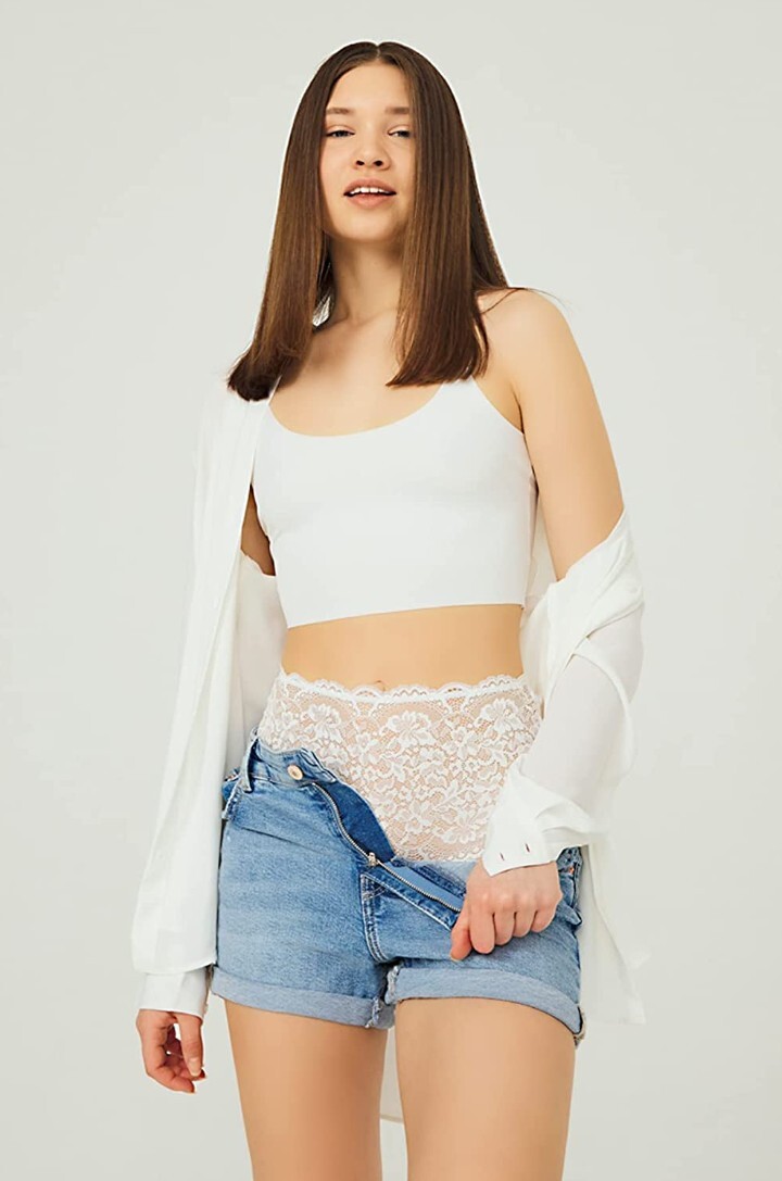 Cottonhill Underwear High Waisted Lace Panties, Sexy Thongs for Women