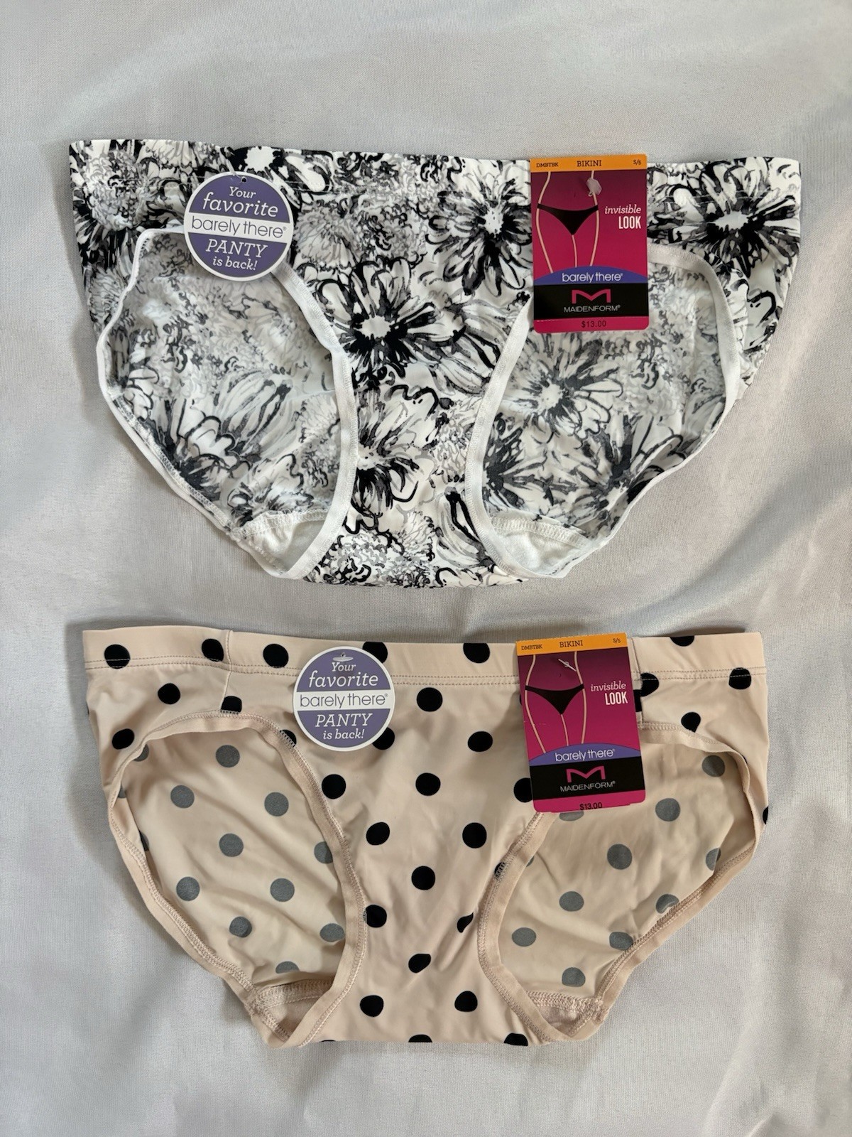 NEW Maidenform Bikini Barely There Invisible Look Panties 2 Pair DMBTBK Small 5