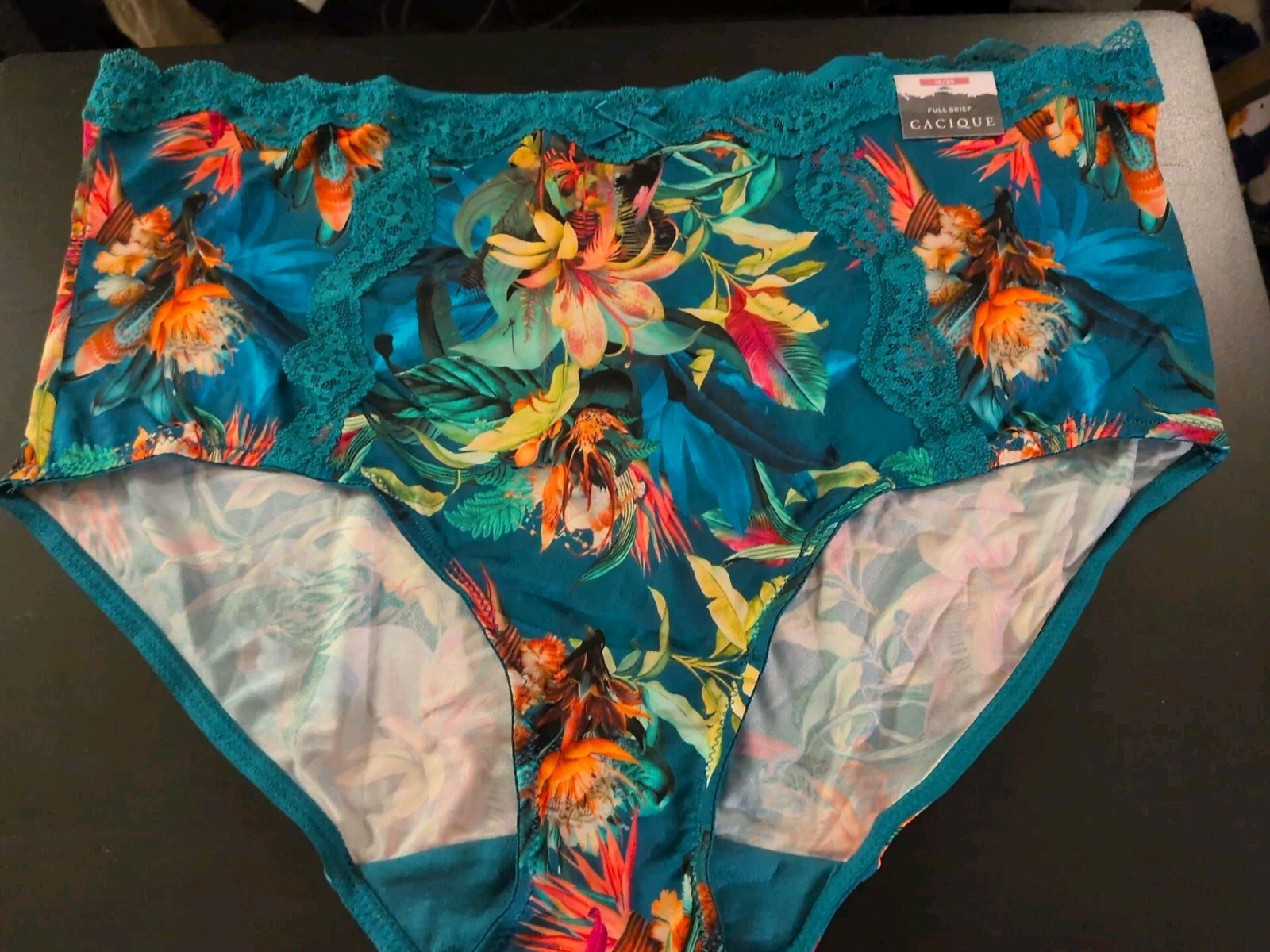 Lane Bryant Plus 18/20 Full Brief Teal Floral Panty PRETTY NEW W TAG Sexy Back