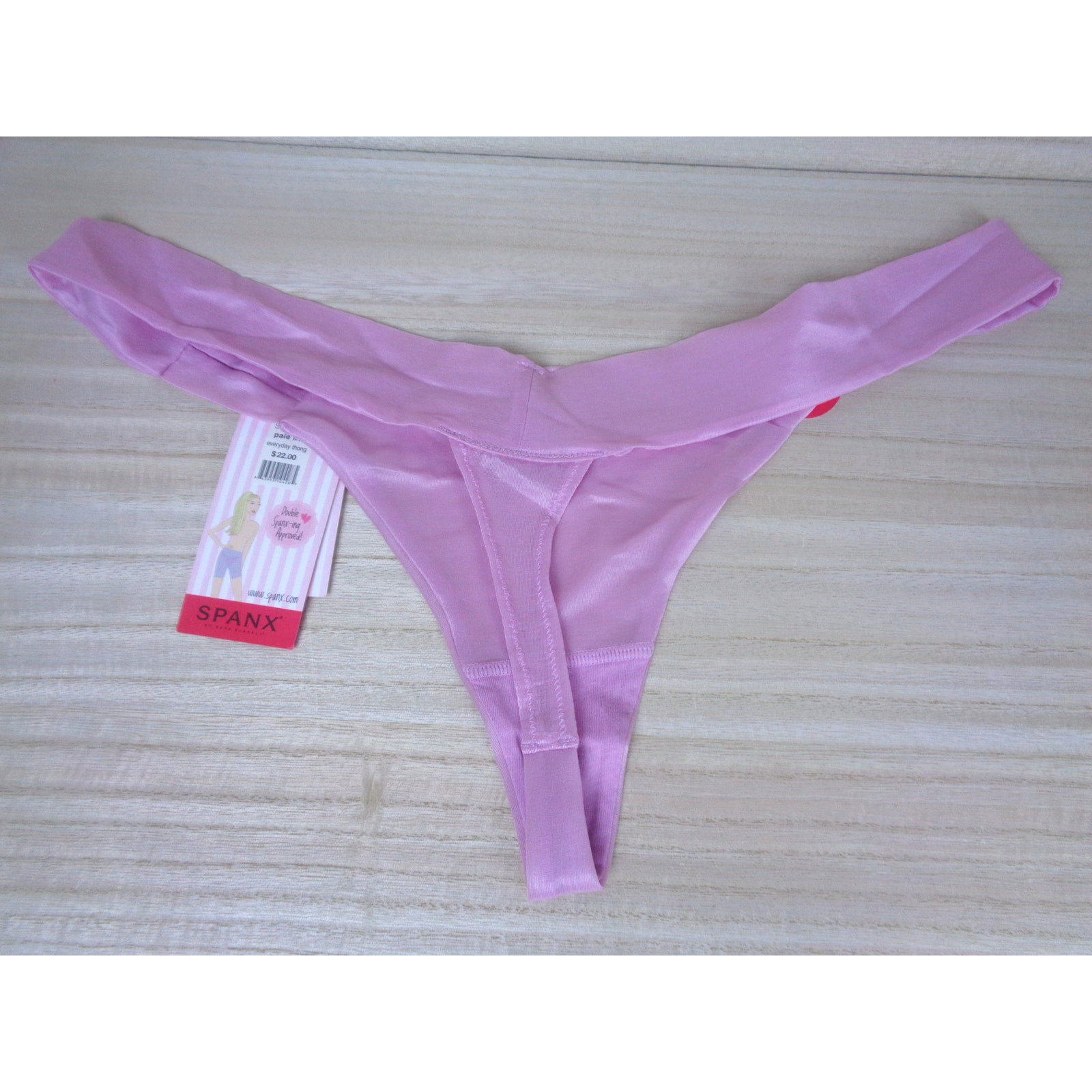 Spanx Thong L/XL Skinny Britches Sheer Shaping Everyday Thong Panties Pink