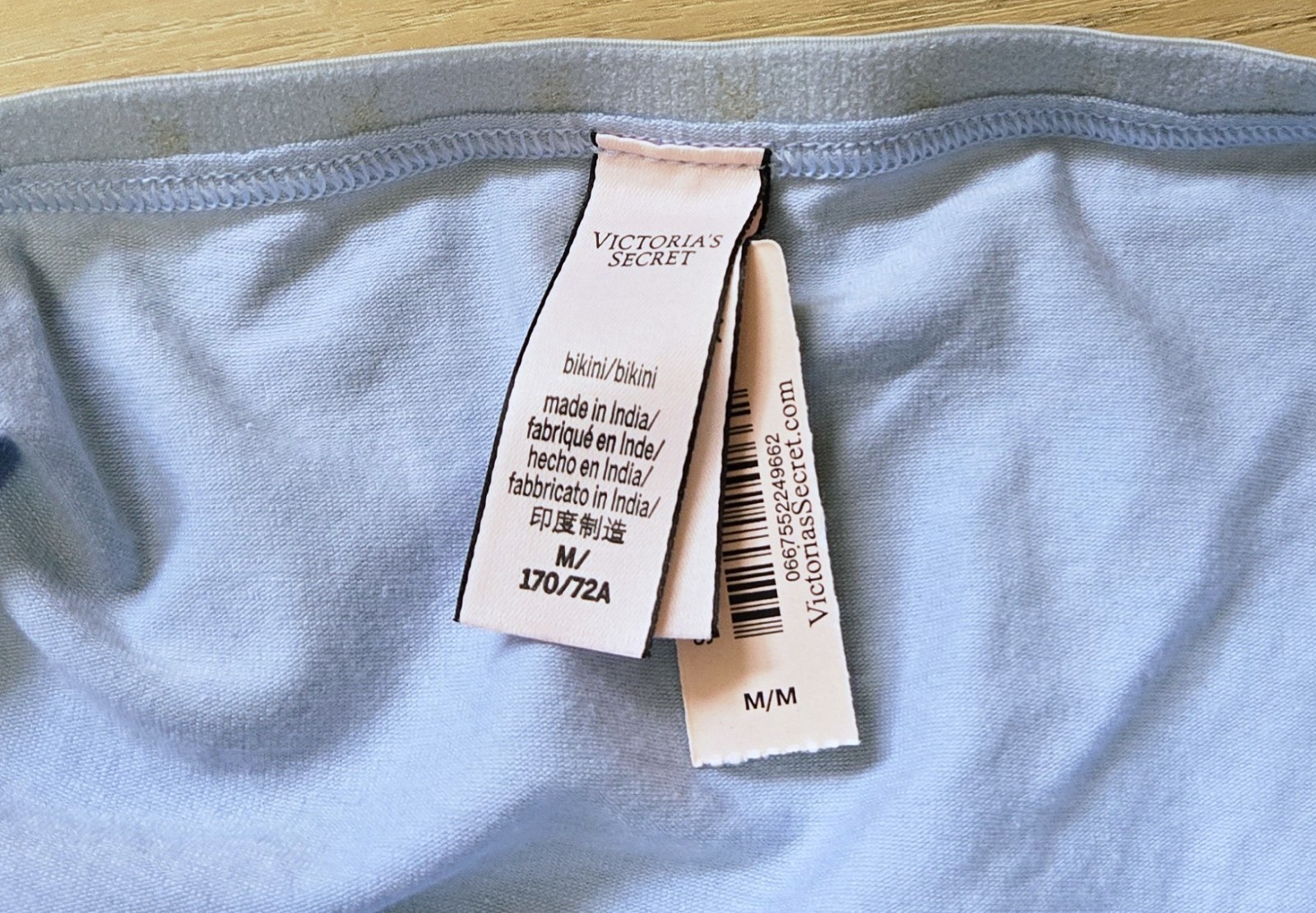 NWT Victoria’s Secret Blue Cotton Glitter Shimmer Star Waist Bikini Panties M