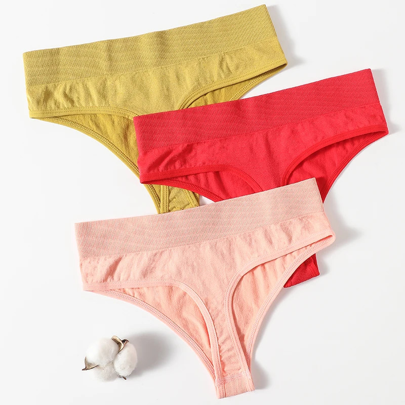 Seamless Thong High Waist Stretch T Back Soft Comfortable Everyday Wear Fit