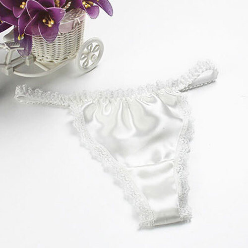 Girls And Womens 100% Silk Panties Thongs Tangas Underwear Hot Sexy Hemming Lace