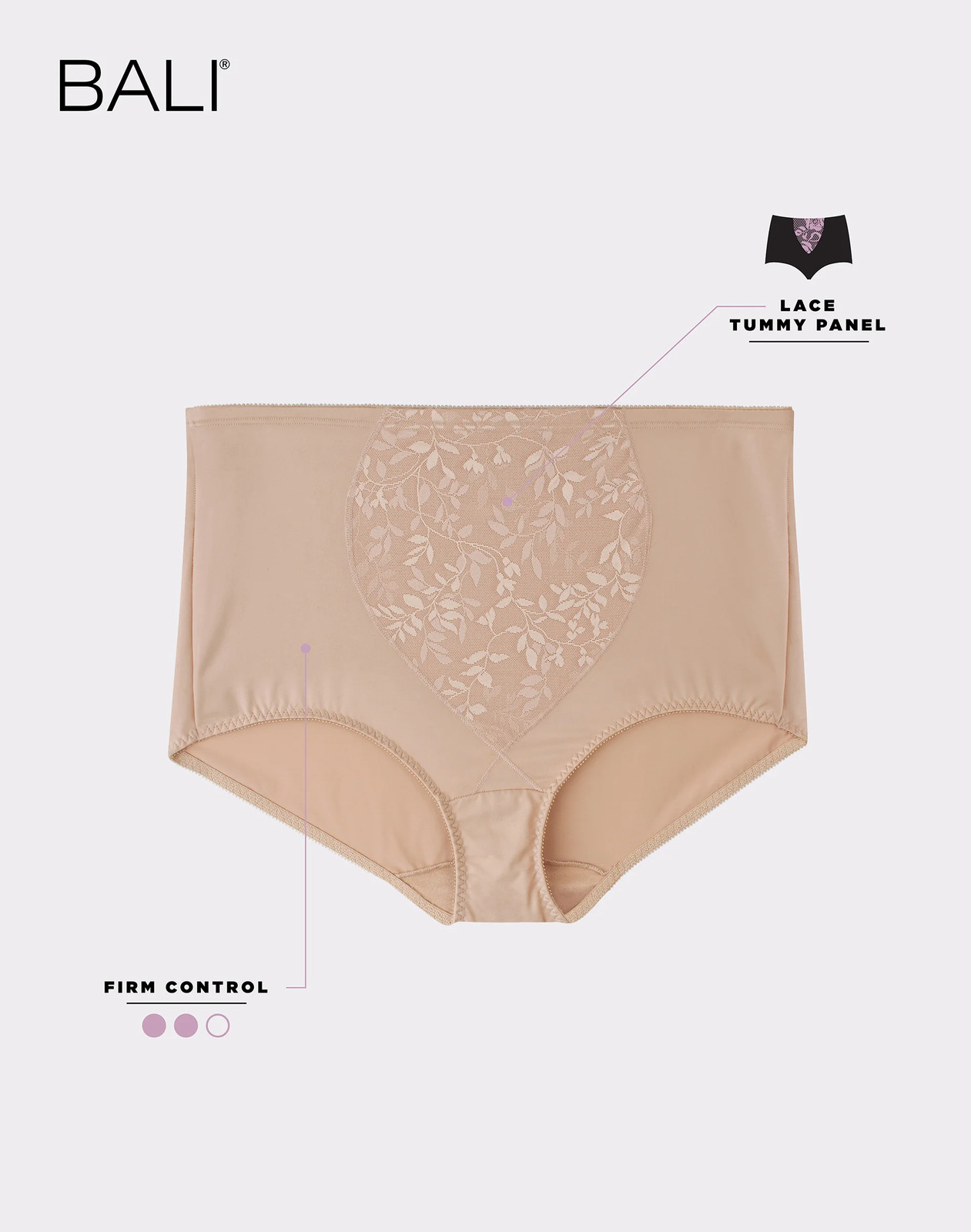 Bali Jacquard Shaping Brief, 2-Pack Women’s