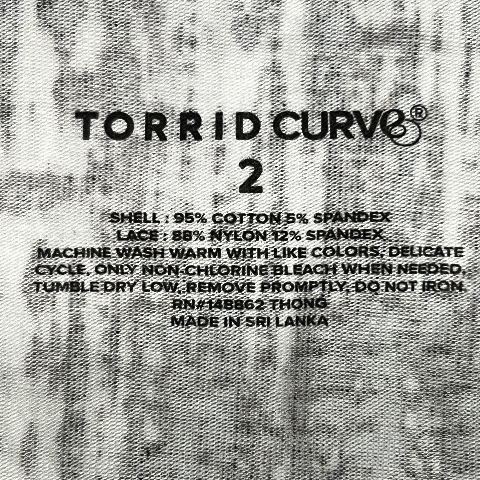 NWT TORRID Thong Pantie Underwear 0X-1X-2X-3X-4X Jersey Lace Black White