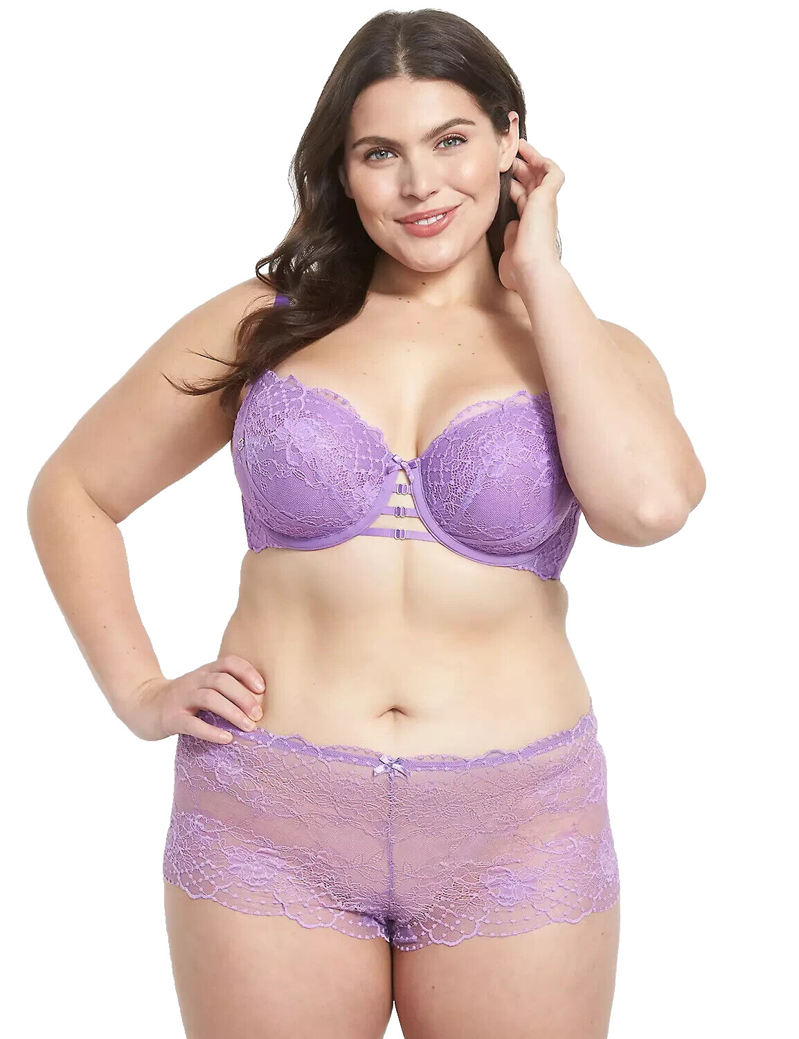 Cacique~New With Tags~Lavendar Lace Cheeky Short Pantie~Plus Size 14-16W (XL)